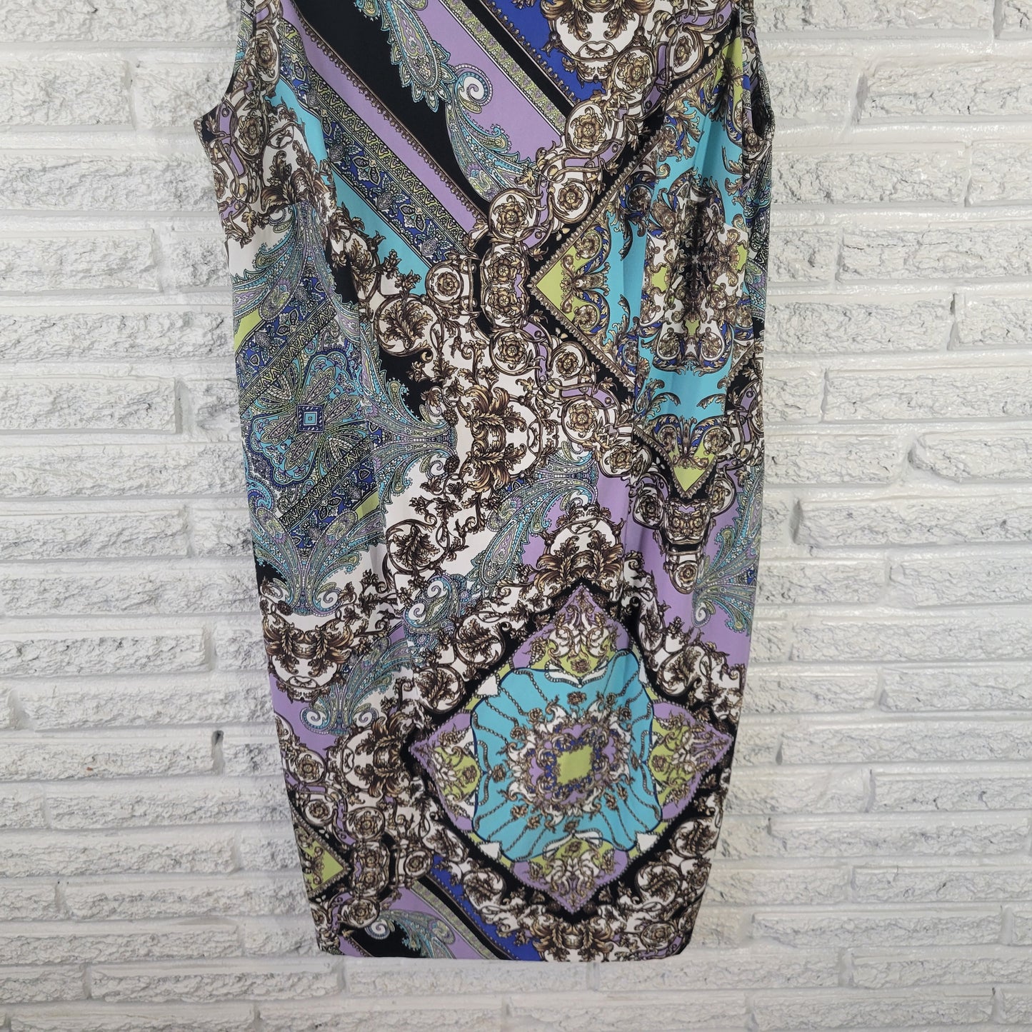 Connected Women's 20W Multicolor Paisley Sleeveless Stretch Shift Dress PAI2XE