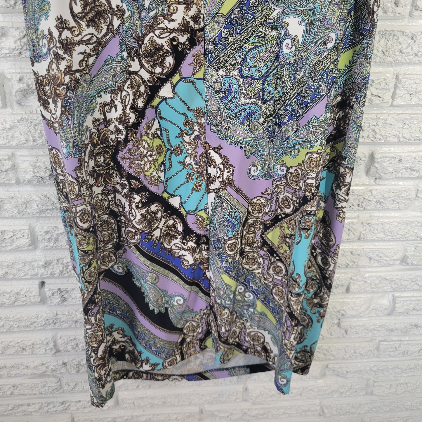 Connected Women's 20W Multicolor Paisley Sleeveless Stretch Shift Dress PAI2XE