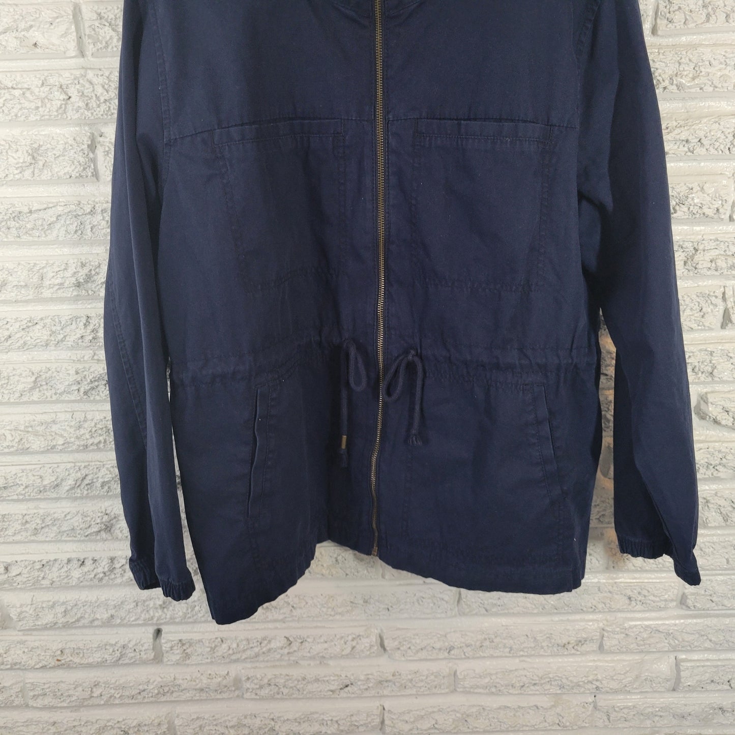 Old Navy XXL Blue Full Zip High Neck Jacket Cotton Outerwear Pockets SWE51E