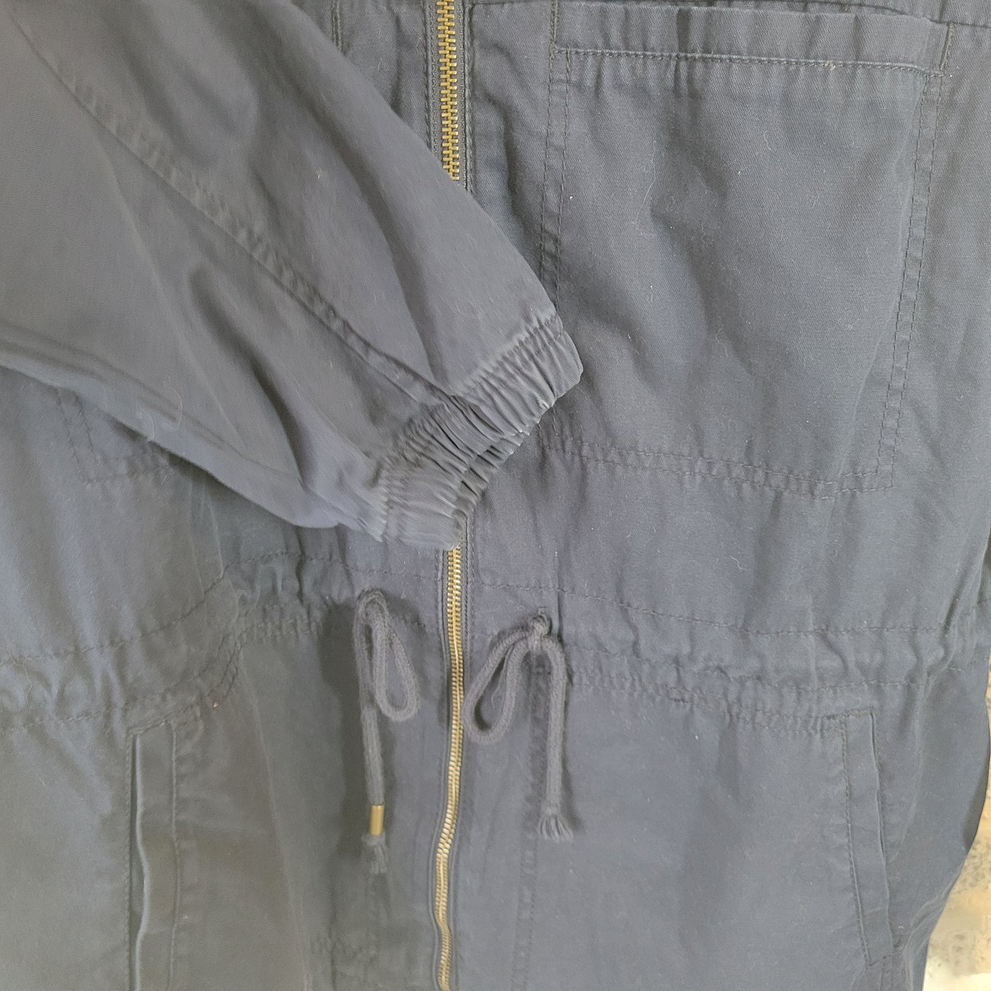 Old Navy XXL Blue Full Zip High Neck Jacket Cotton Outerwear Pockets SWE51E