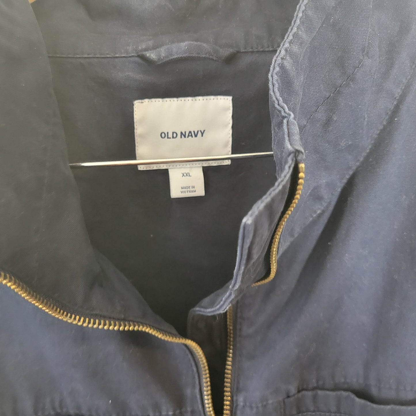 Old Navy XXL Blue Full Zip High Neck Jacket Cotton Outerwear Pockets SWE51E