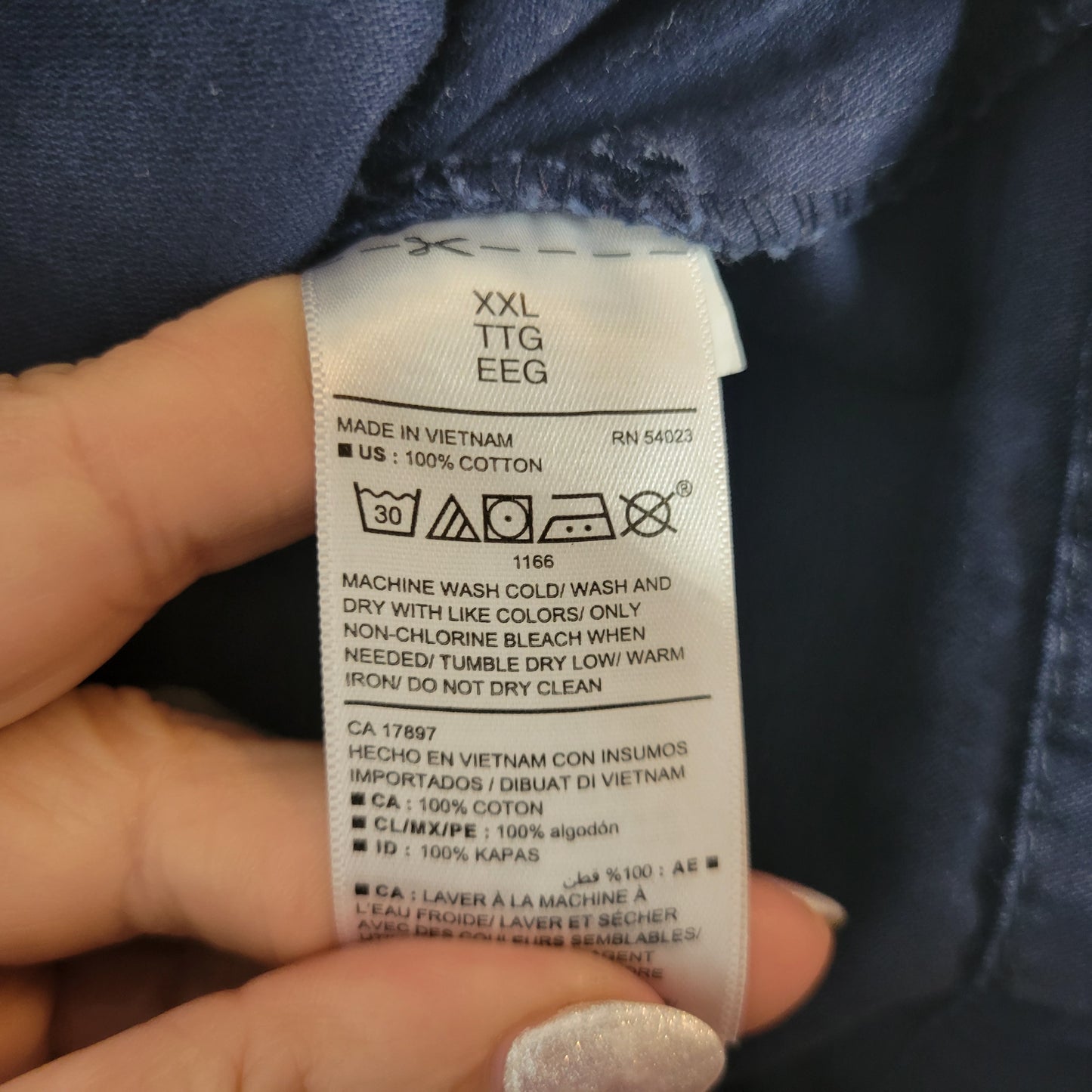 Old Navy XXL Blue Full Zip High Neck Jacket Cotton Outerwear Pockets SWE51E