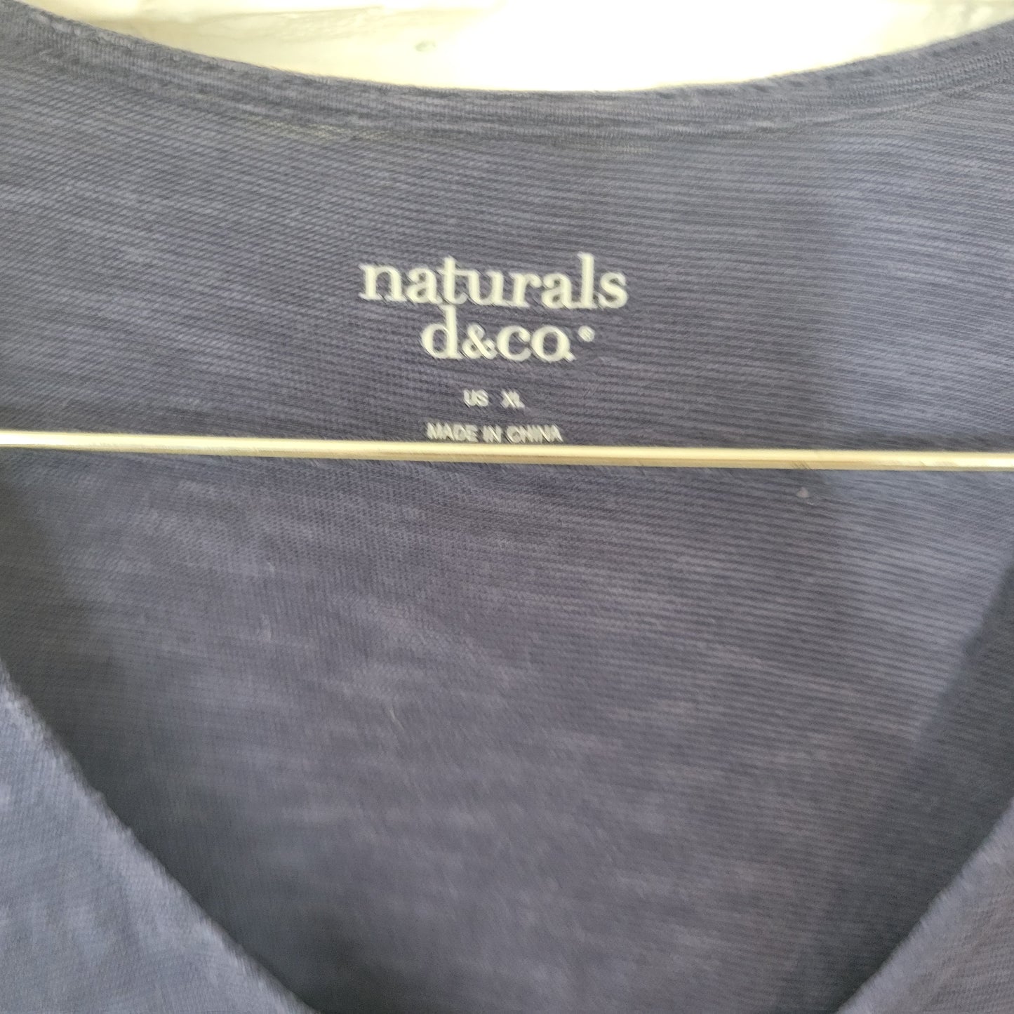 Denim & Co XL Blue Shift Dress Knee Length Cap Sleeve Deco Button BLU144E