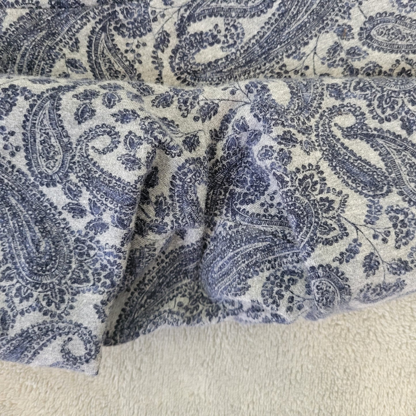 Westport Women's XL Blue Gray Paisley Print Cotton Blend Cropped Legging PAI12E