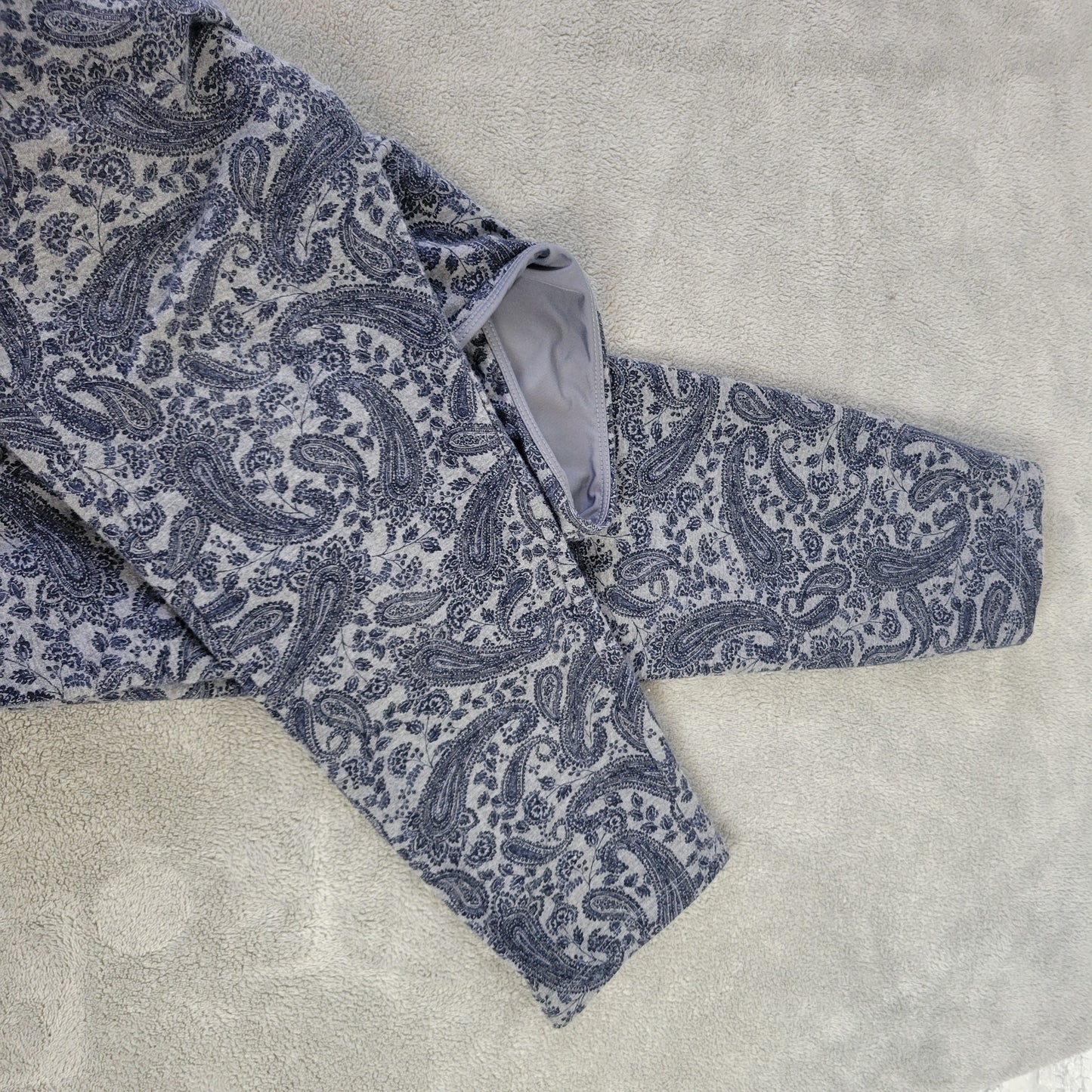 Westport Women's XL Blue Gray Paisley Print Cotton Blend Cropped Legging PAI12E