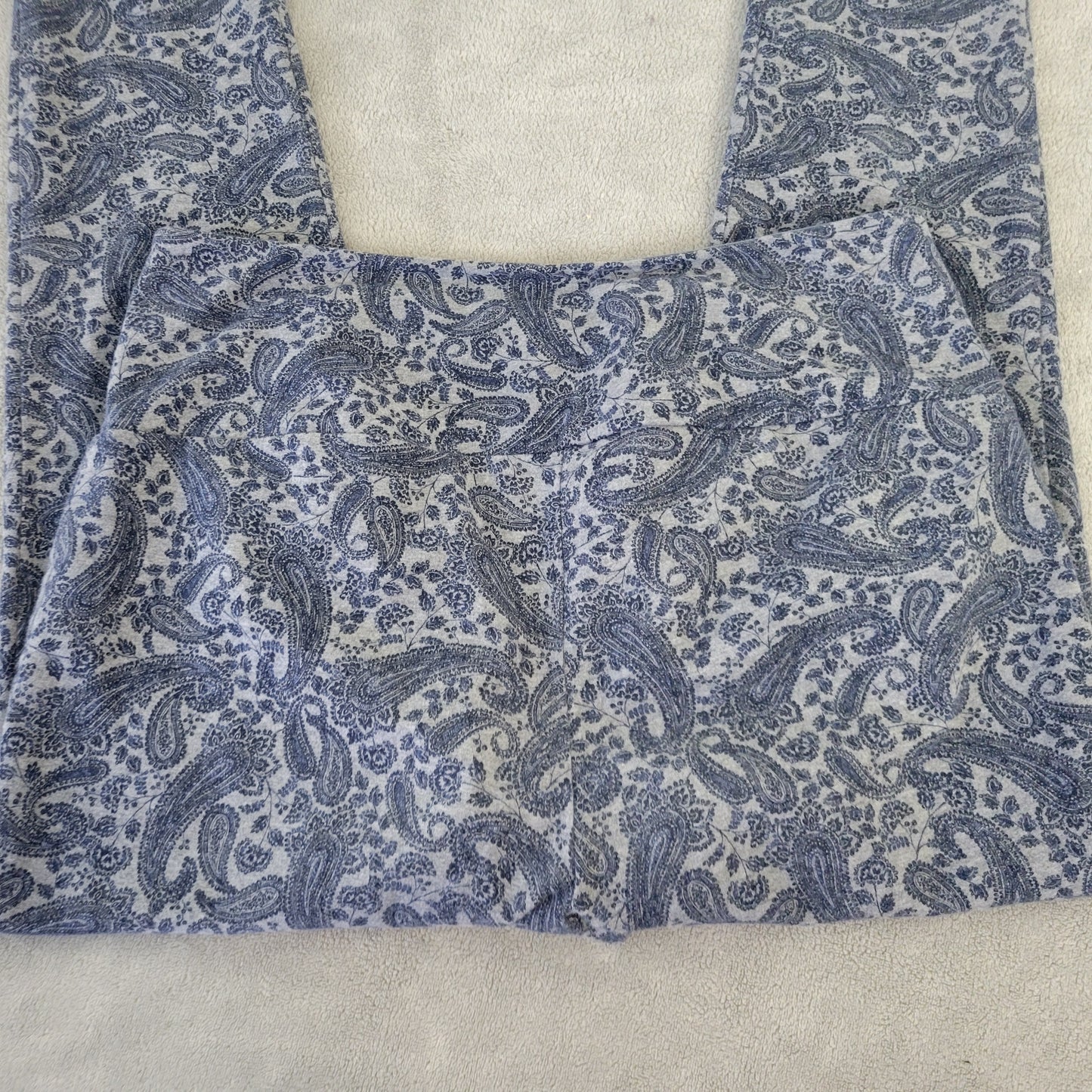 Westport Women's XL Blue Gray Paisley Print Cotton Blend Cropped Legging PAI12E