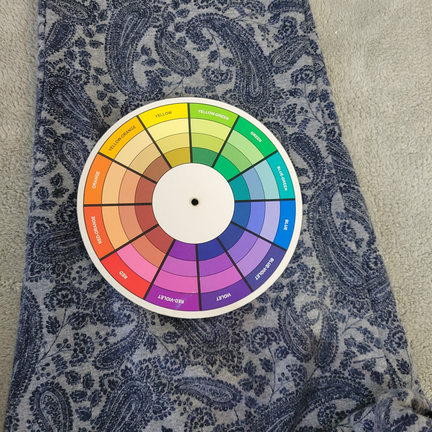 Westport Women's XL Blue Gray Paisley Print Cotton Blend Cropped Legging PAI12E