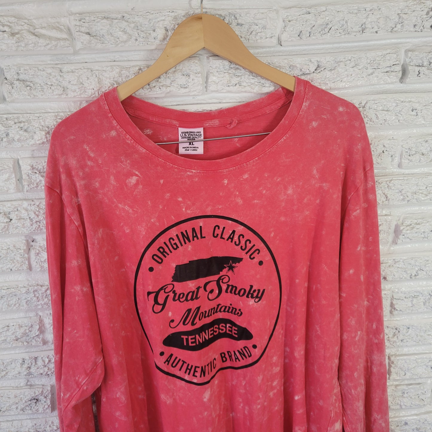 US Vintage Women's XL Pink Tie Dye T-Shirt Great Smoky Mountains TIE37E