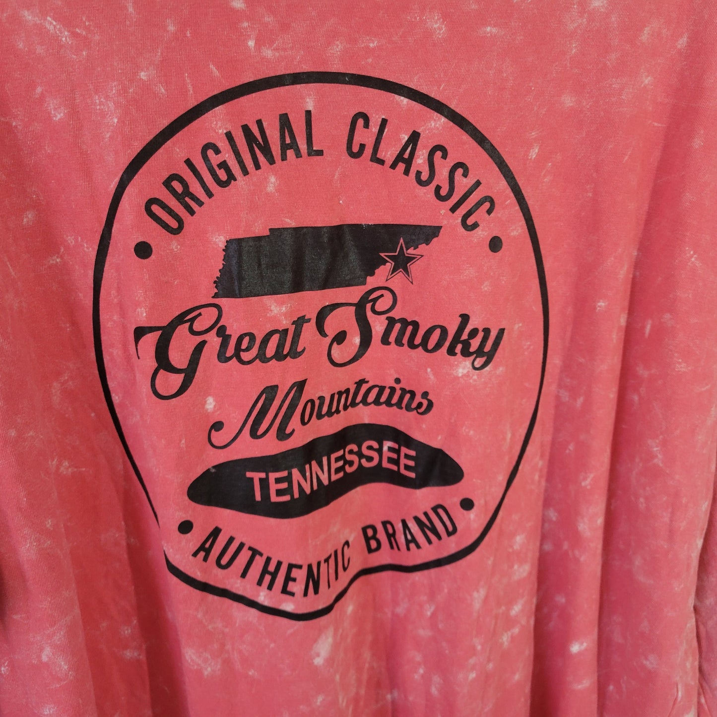 US Vintage Women's XL Pink Tie Dye T-Shirt Great Smoky Mountains TIE37E