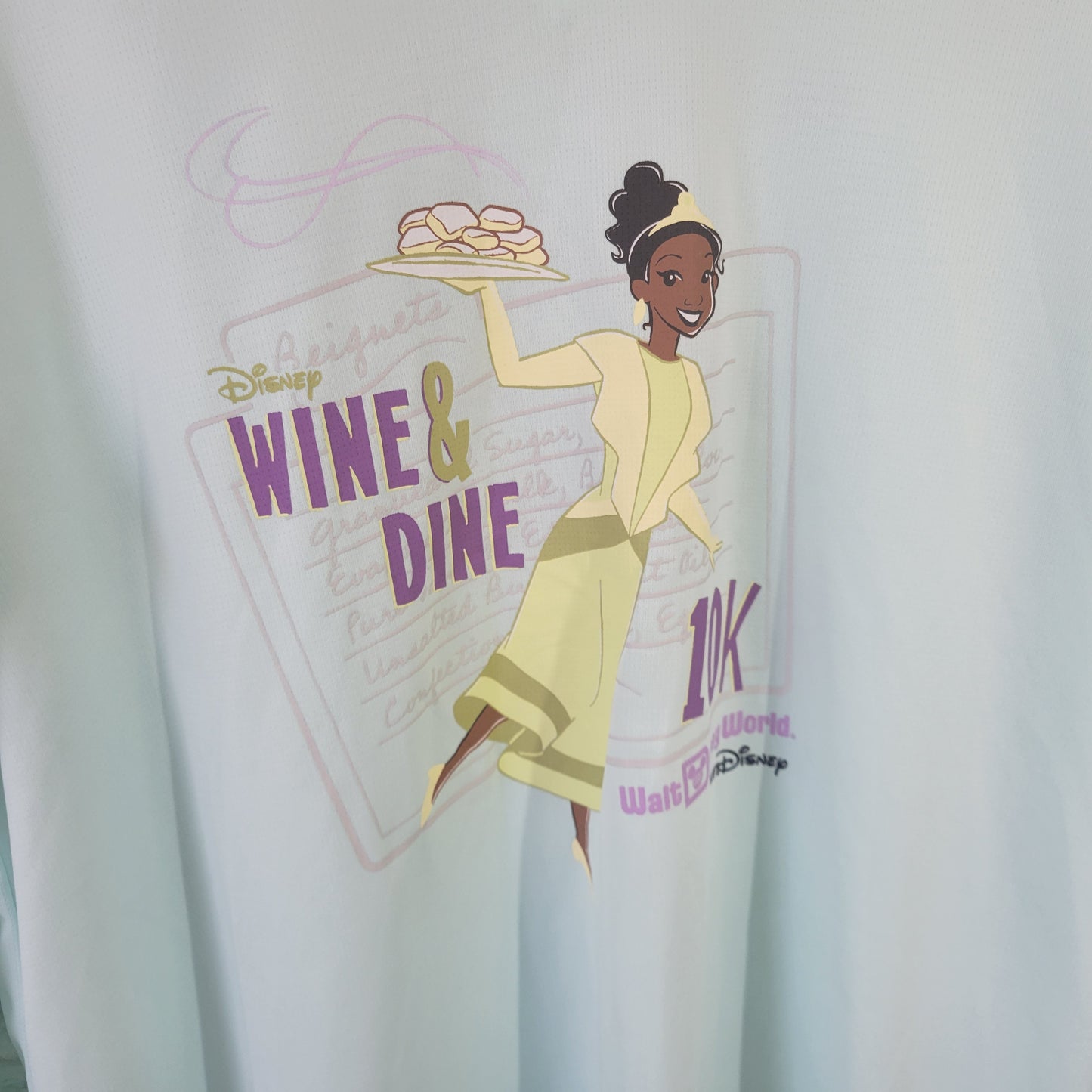 Run Disney Women's 2XL Wine & Dine 10K V-Neck Long Sleeve Blue BLU286E