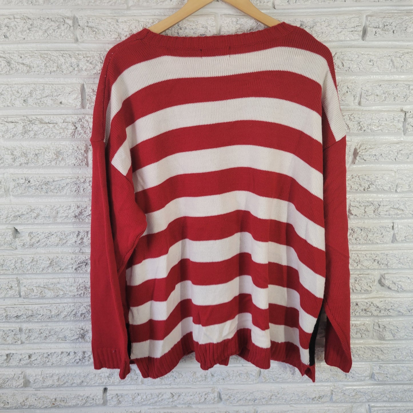 Blizzard Bay Women's 3X Christmas Sweater Red Santa Sleigh Beaded SWE182E