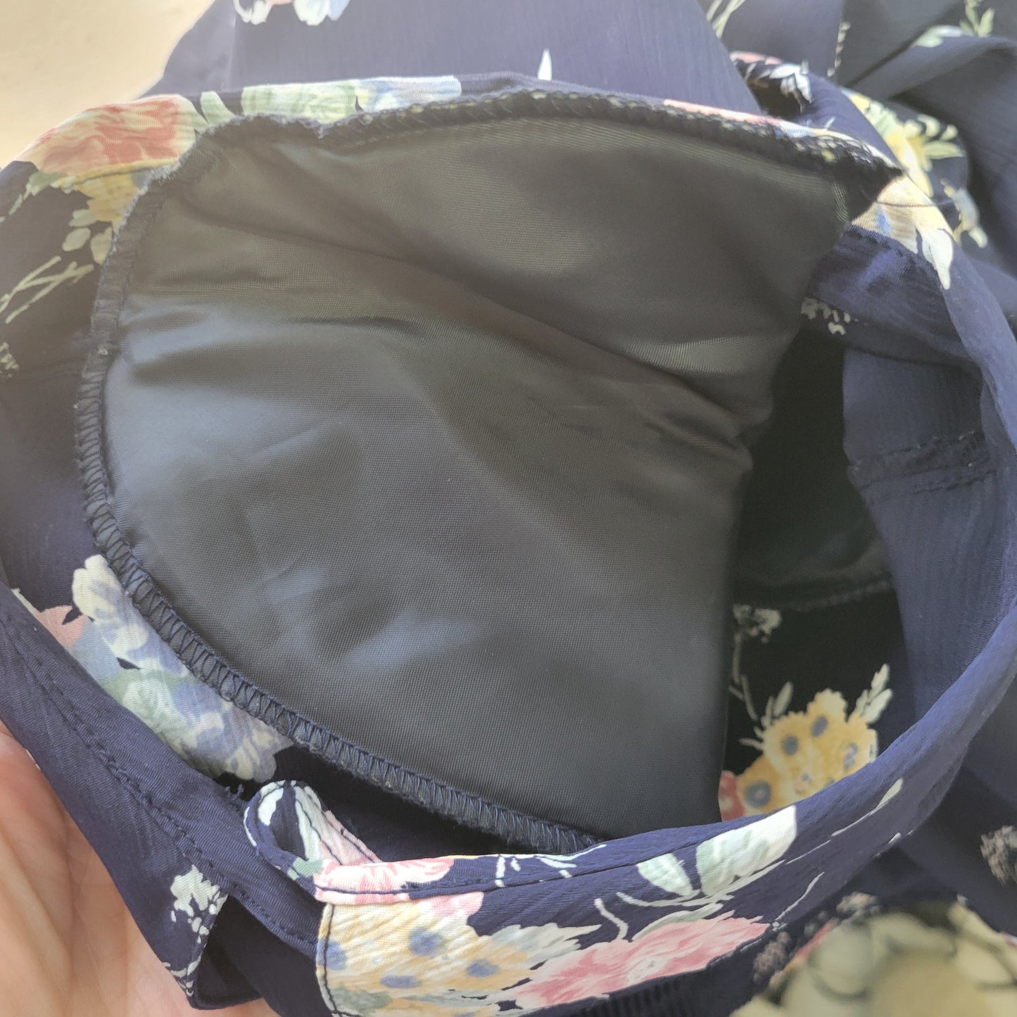 Alfred Dunner Women's 22W Blue Yellow Floral Peplum Top Button Collared FLO20E