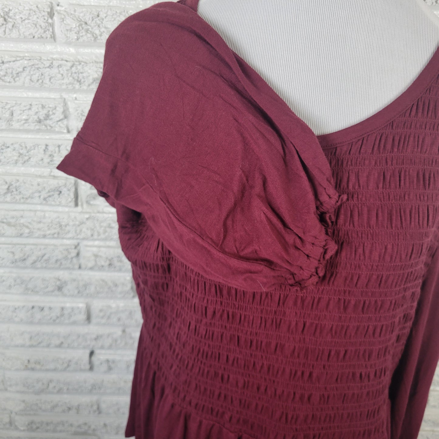 Lane Bryant 18/20 Plus Size Burgundy Blouse Pullover Long Sleeve Top BUR2E