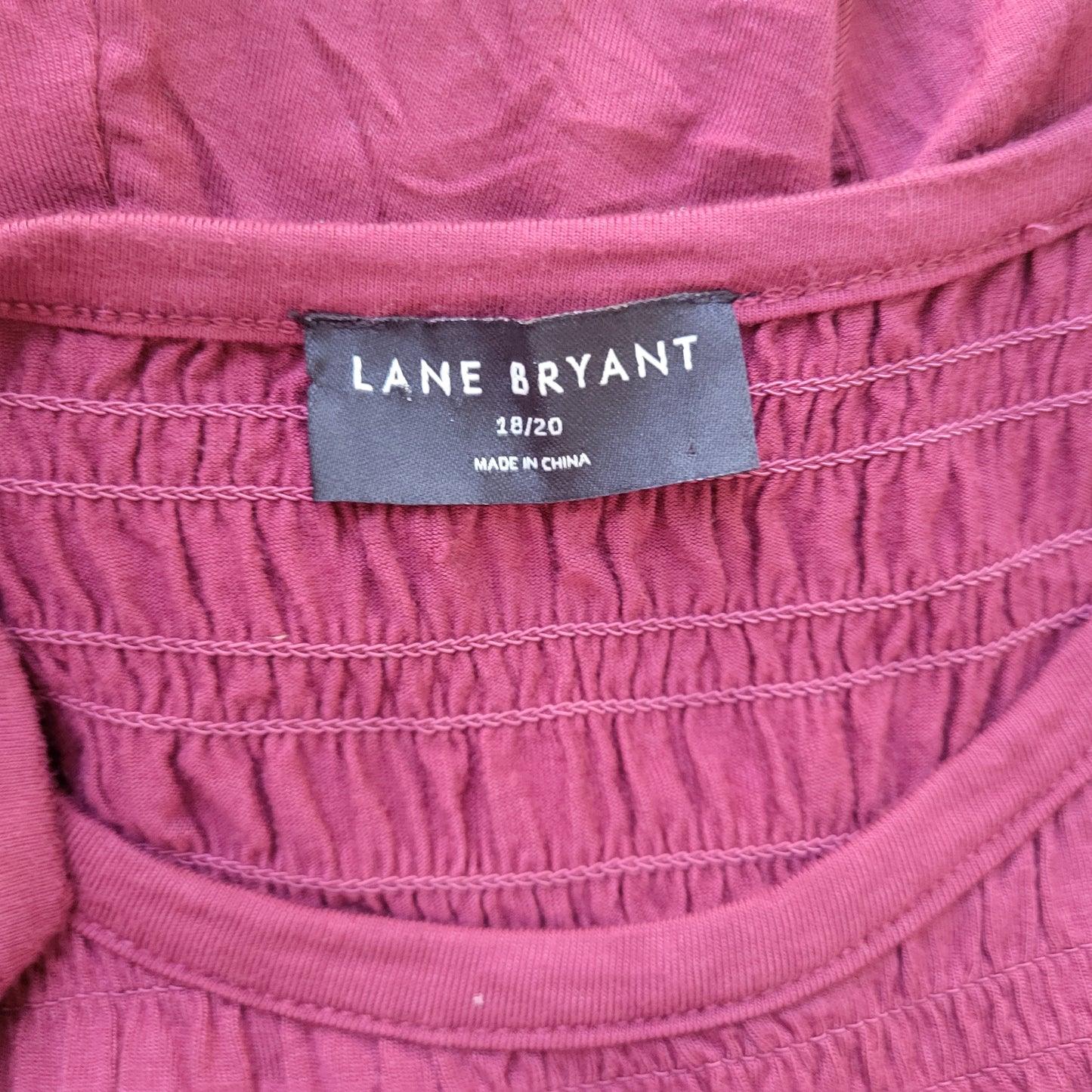 Lane Bryant 18/20 Plus Size Burgundy Blouse Pullover Long Sleeve Top BUR2E