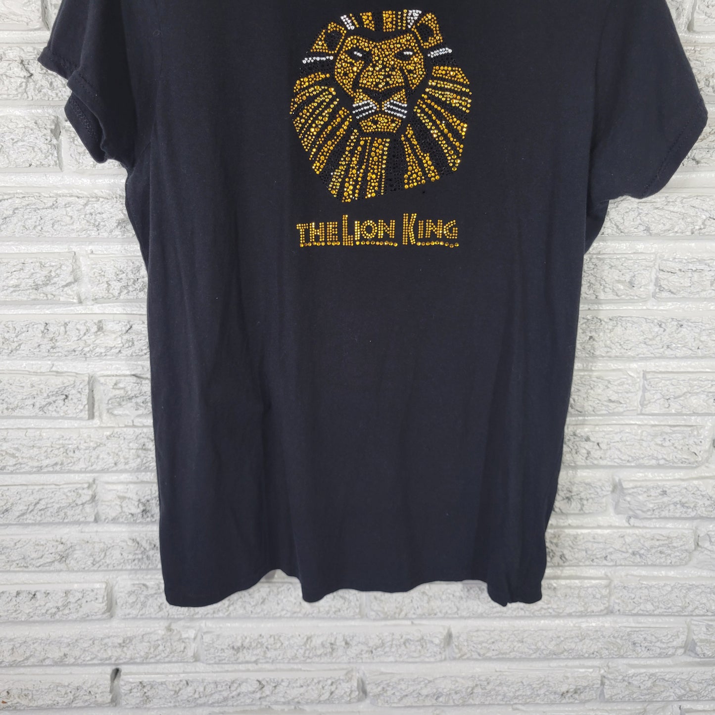 Disney Lion King Women's XXL T-Shirt Black Studded 100% Cotton Tee BLA151E