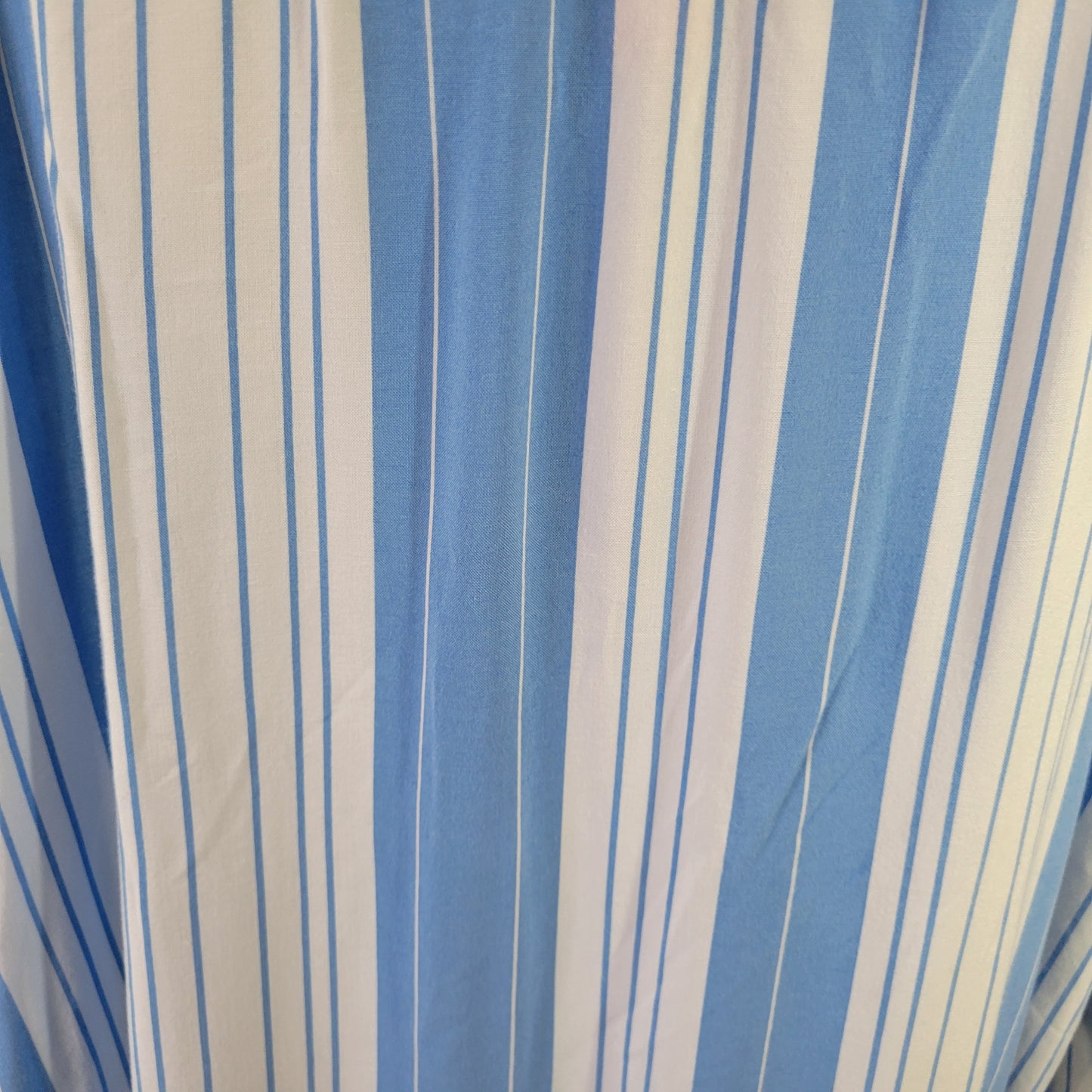 Woman Within 2X Plus Tunic Blue White Striped Rayon 3/4 Sleeve Boat Neck STR135E
