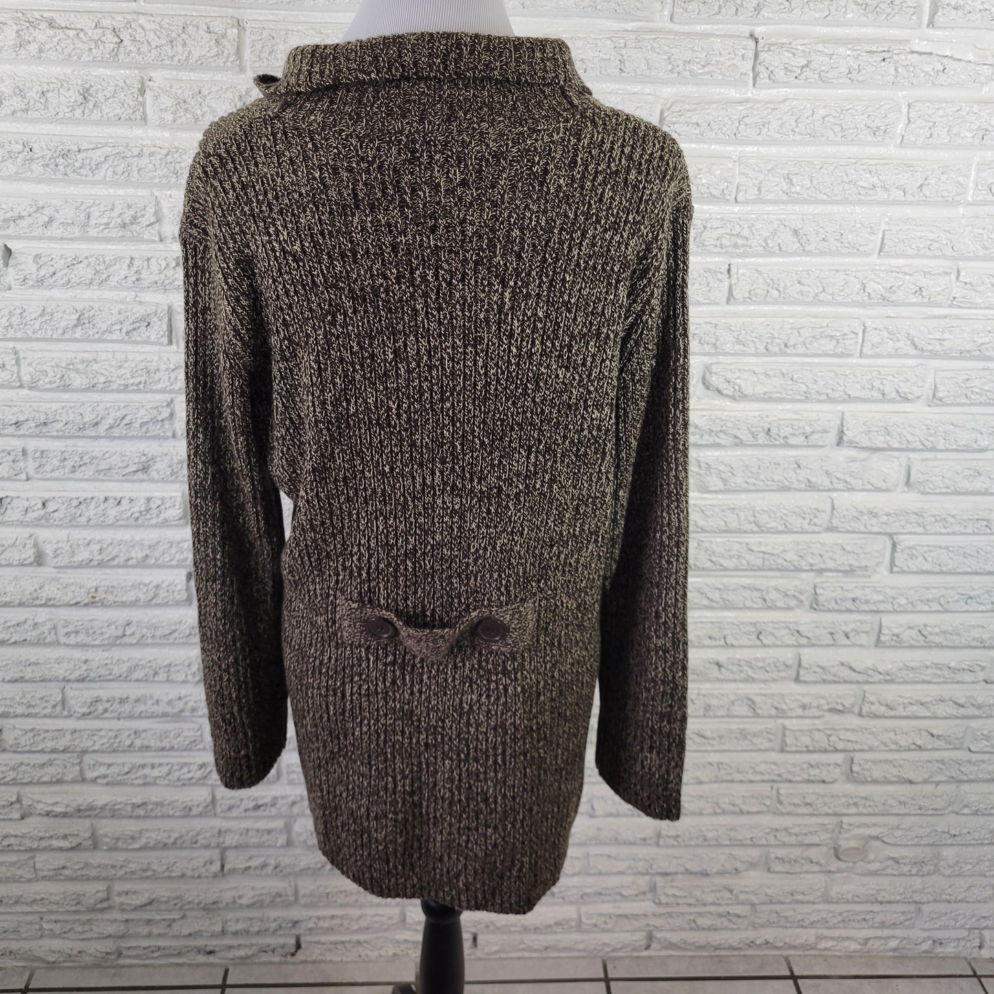 United States Sweaters Womens XL Cardigan Brown Marled Long Sleeve HNGE