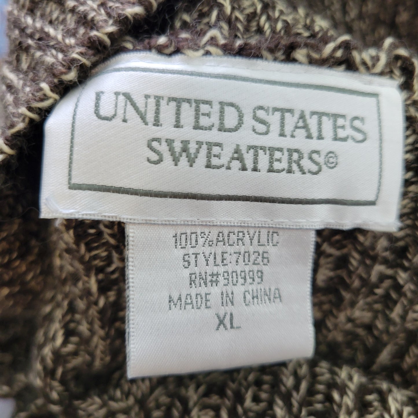 United States Sweaters Womens XL Cardigan Brown Marled Long Sleeve HNGE