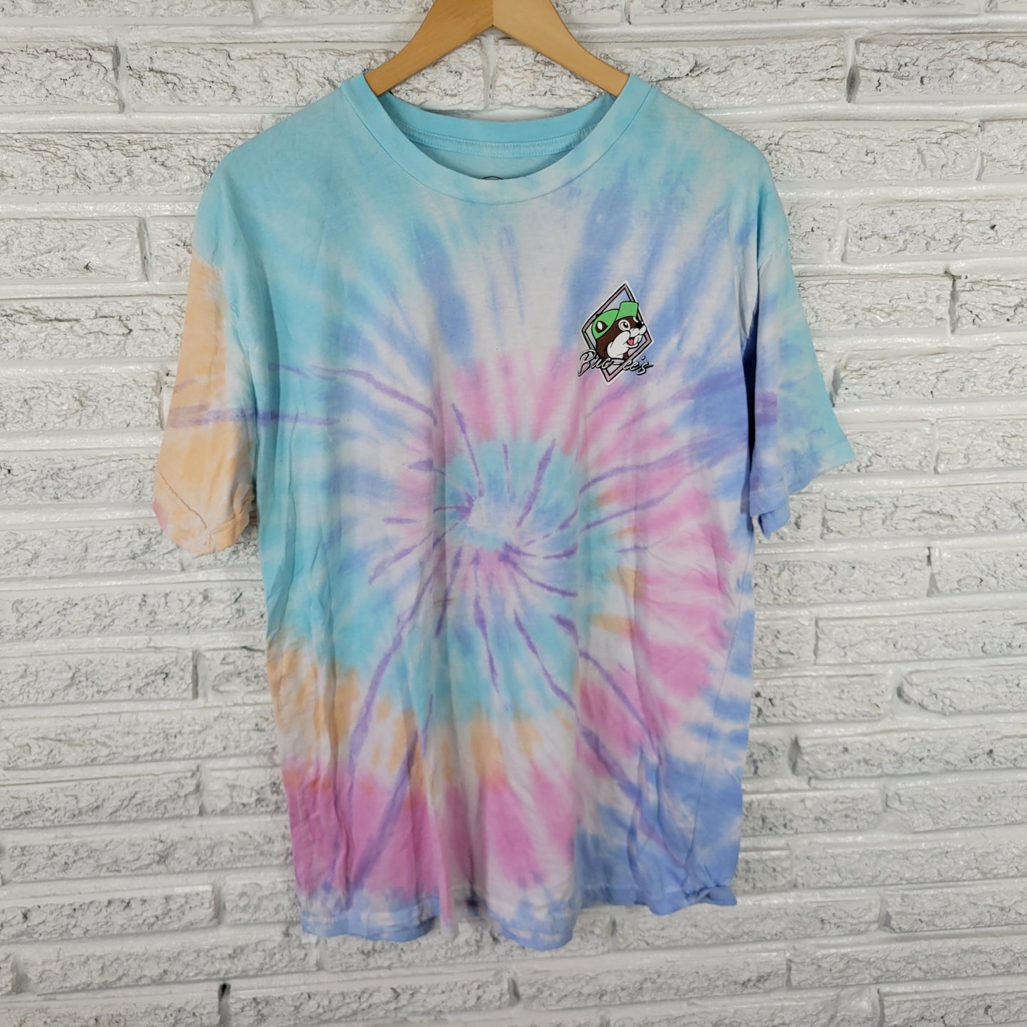Buc-ee's No Worries Tie Dye T-Shirt XL Unisex Multicolor Cotton Tee TIE29XE