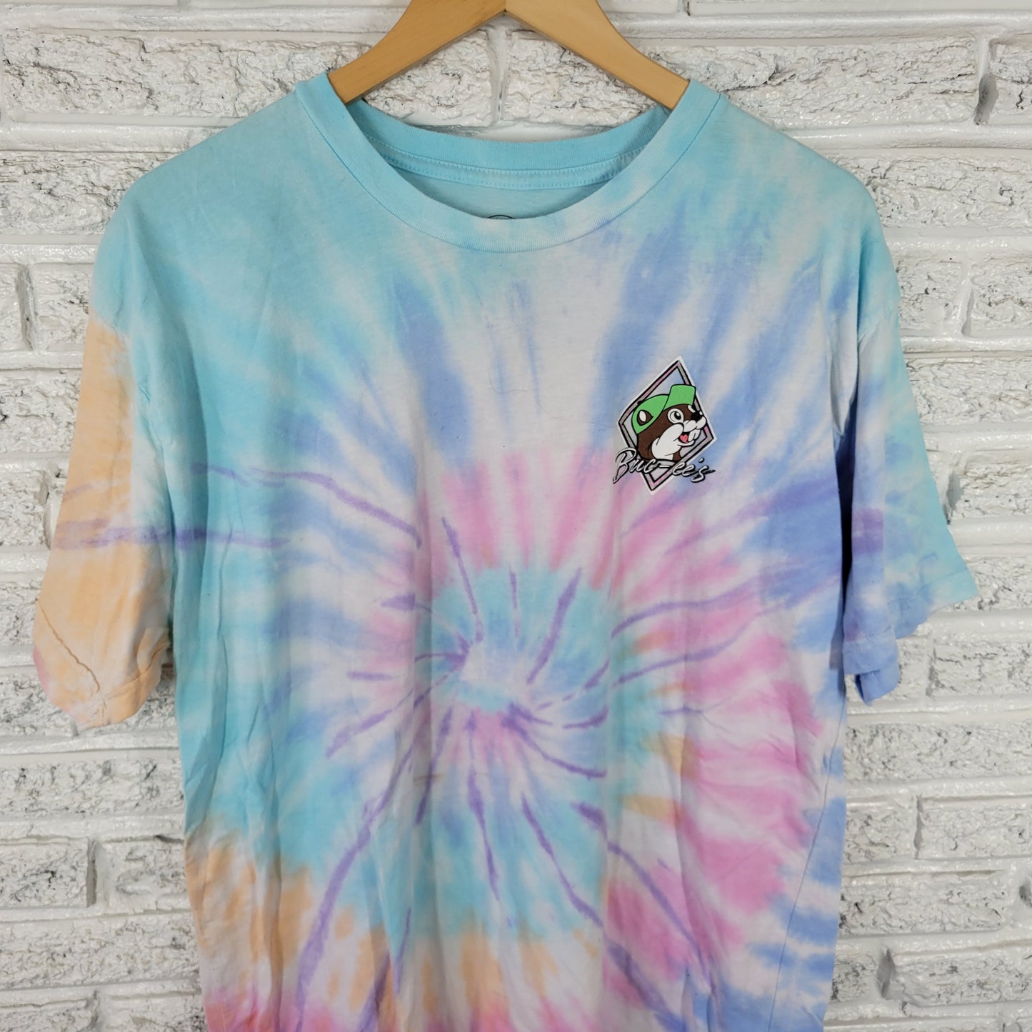 Buc-ee's No Worries Tie Dye T-Shirt XL Unisex Multicolor Cotton Tee TIE29XE
