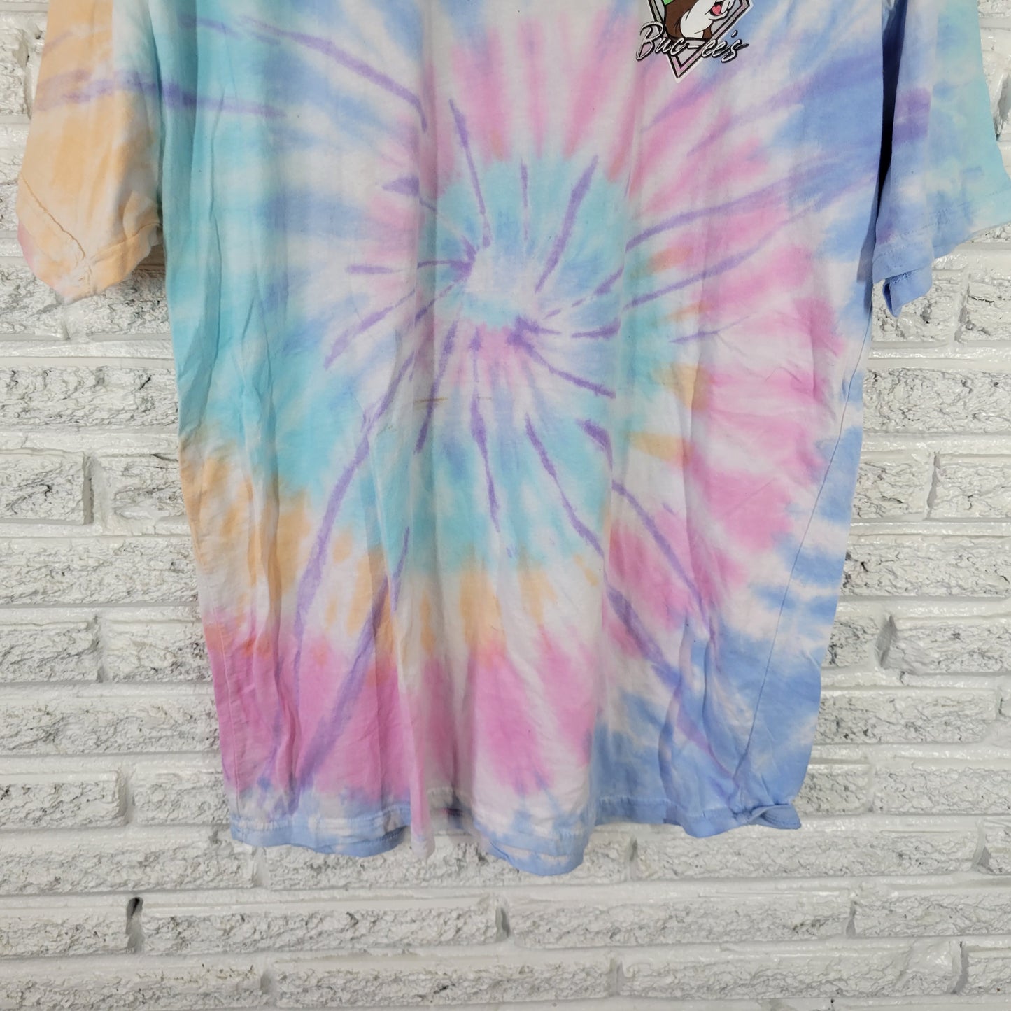 Buc-ee's No Worries Tie Dye T-Shirt XL Unisex Multicolor Cotton Tee TIE29XE