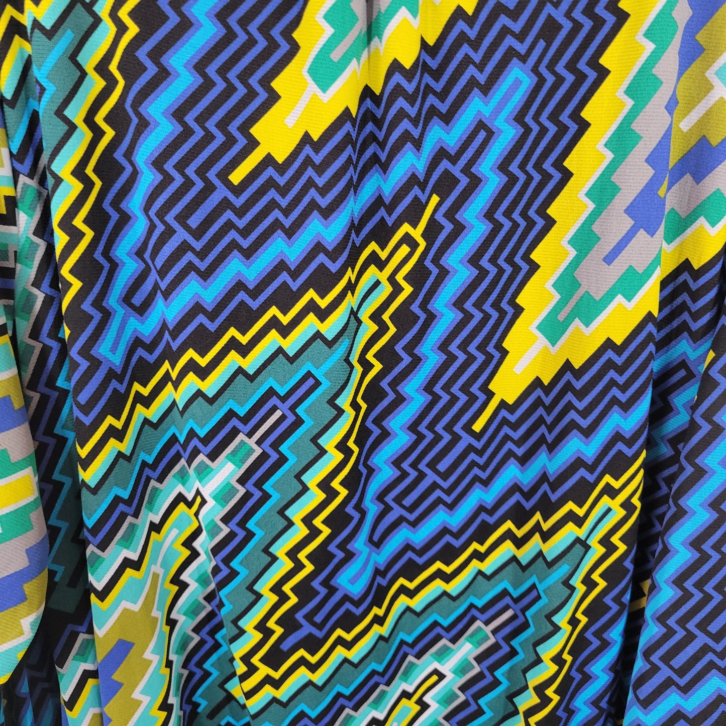 Style & Co Women's Top 3X Blue Yellow Geometric Studded Long Sleeve GEO71E