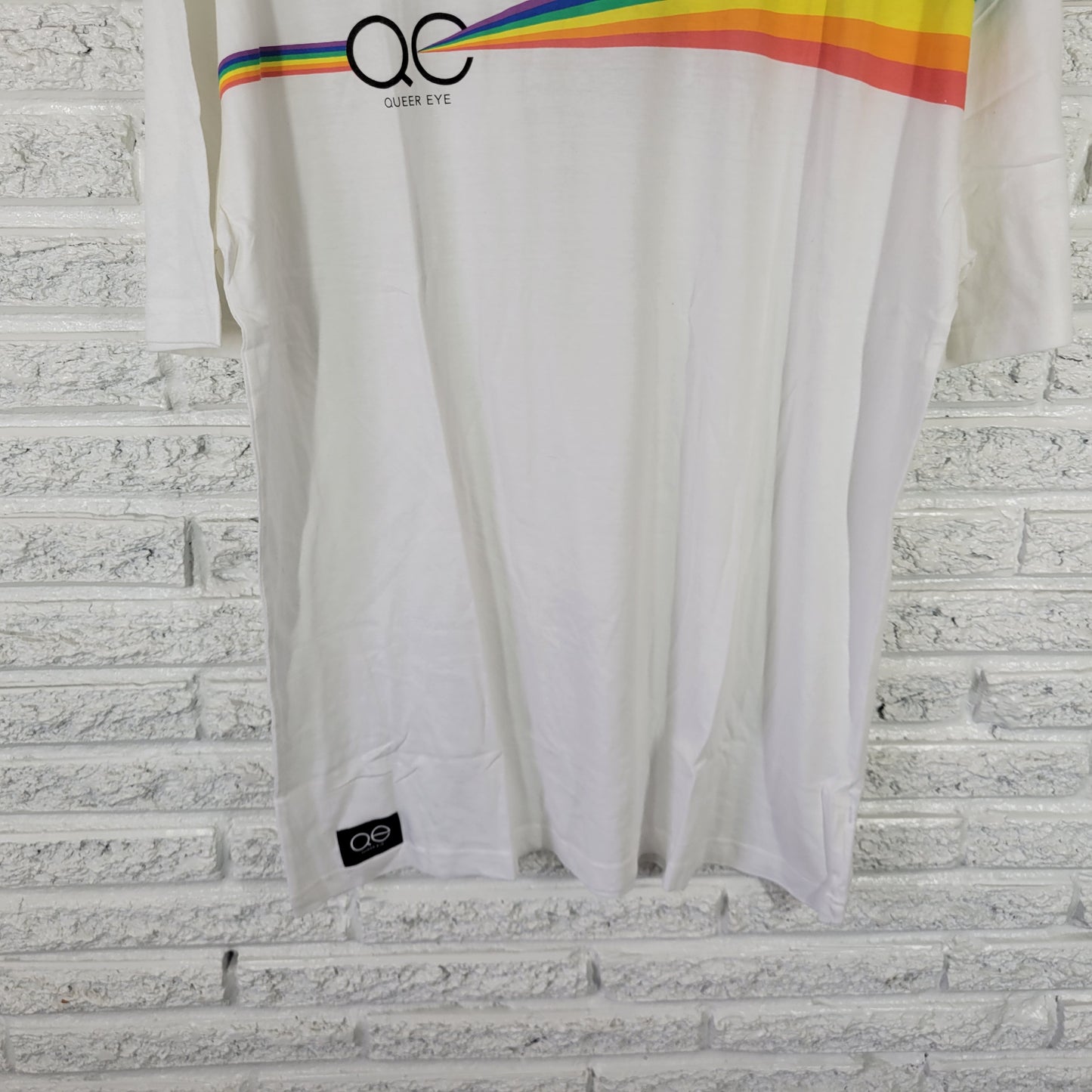 Queer Eye Unisex T-Shirt XL White Rainbow Prism Graphic 100% Cotton WHI27E