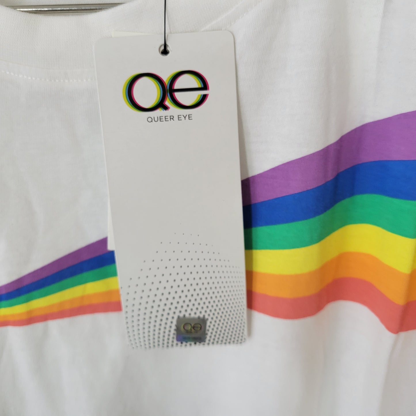 Queer Eye Unisex T-Shirt XL White Rainbow Prism Graphic 100% Cotton WHI27E