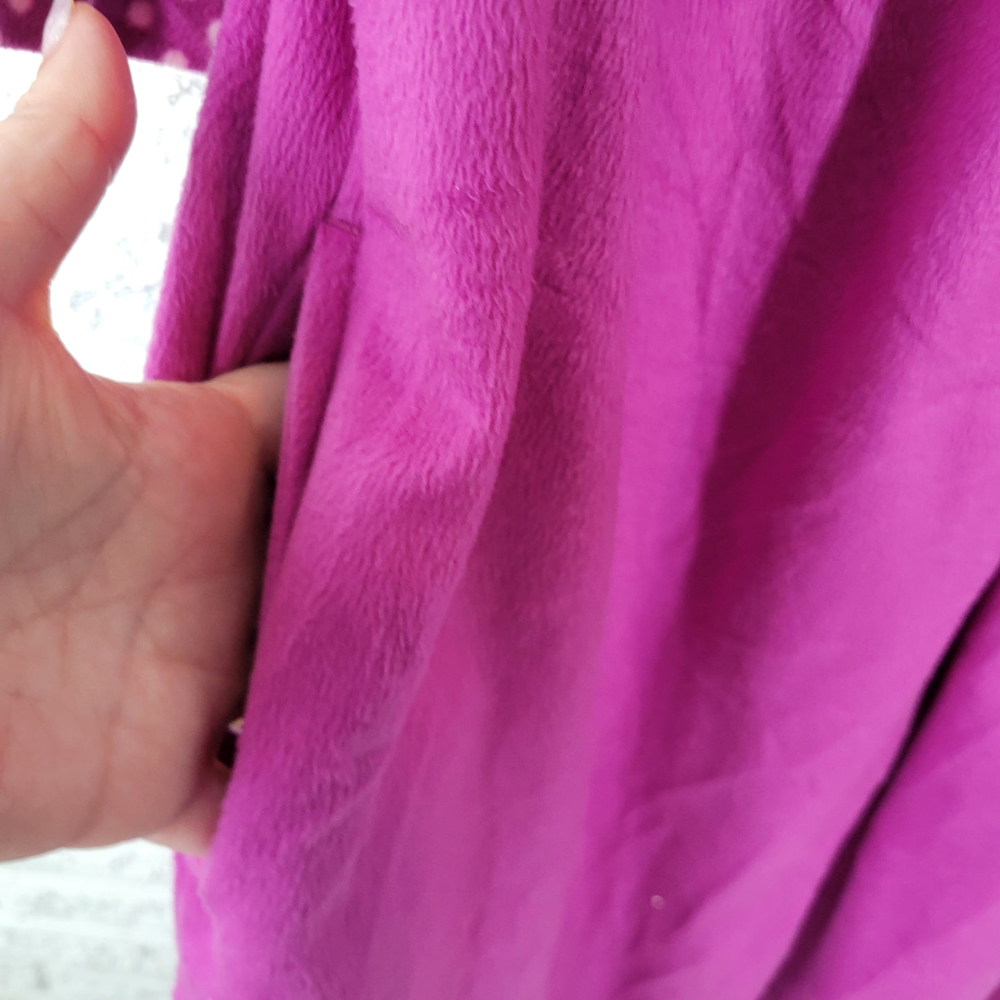 White Stag Robe Womens XL Purple Fleece Zip Up 3/4 Sleeve Pockets Sleep SWE44E