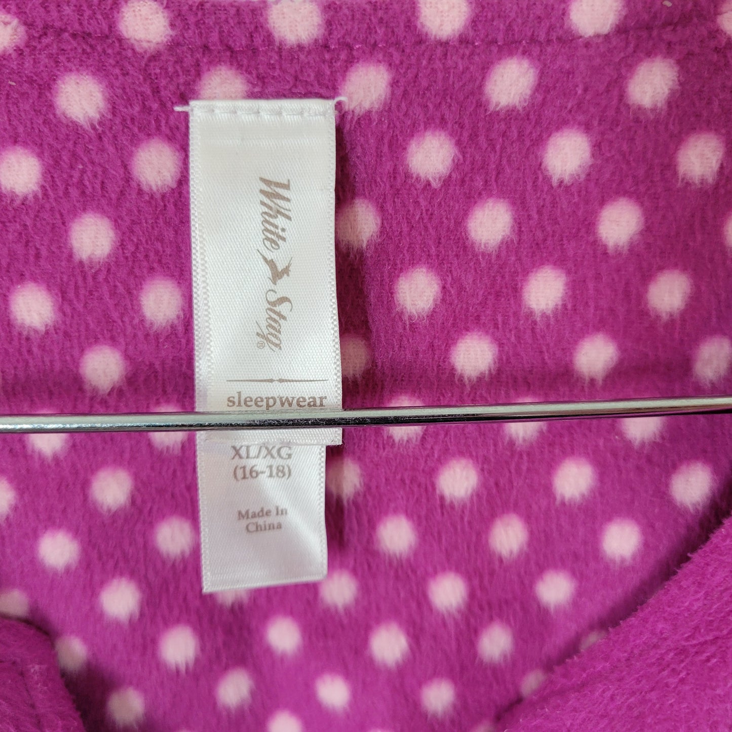 White Stag Robe Womens XL Purple Fleece Zip Up 3/4 Sleeve Pockets Sleep SWE44E