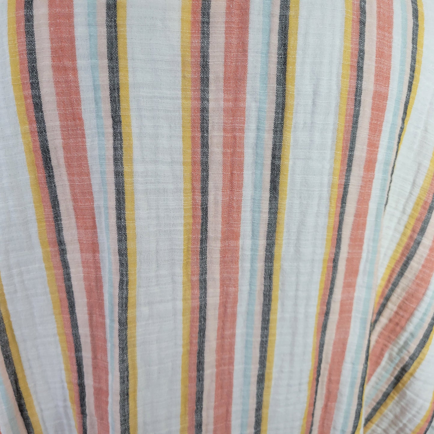 Style & Co Womens 2X Top Crop Striped Cotton Button Up V-Neck Shirt STR162E