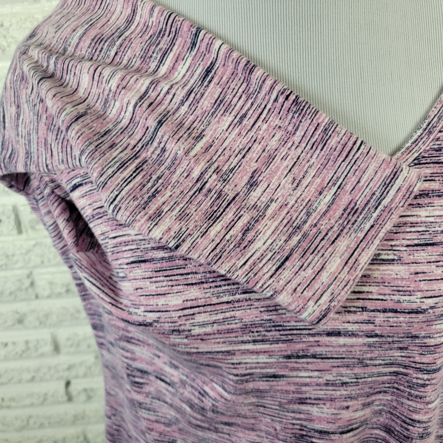 Croft & Barrow Womens XXL Tee Purple Black Heather 100% Cotton V-Neck PUR3E