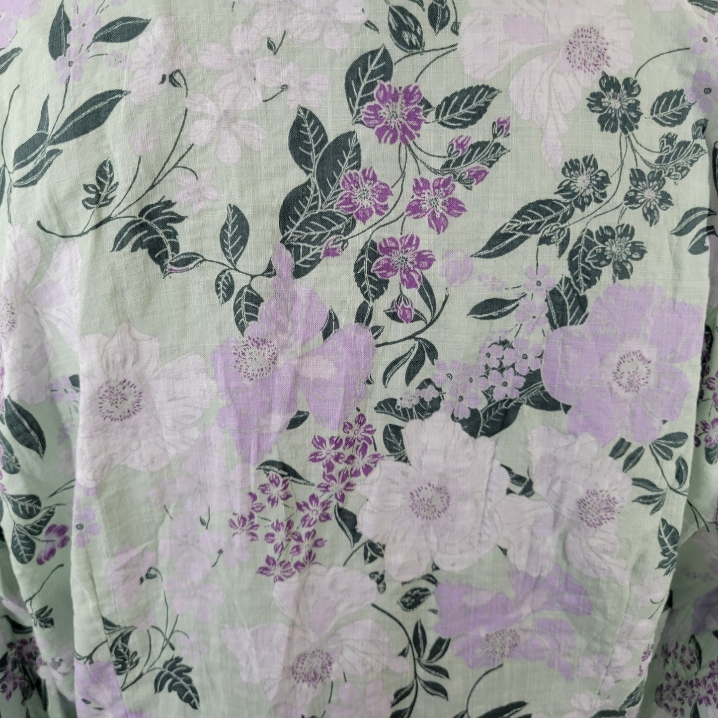 Liz Claiborne Women's PXL Top Green Purple Floral 3/4 Sleeve FLO331E