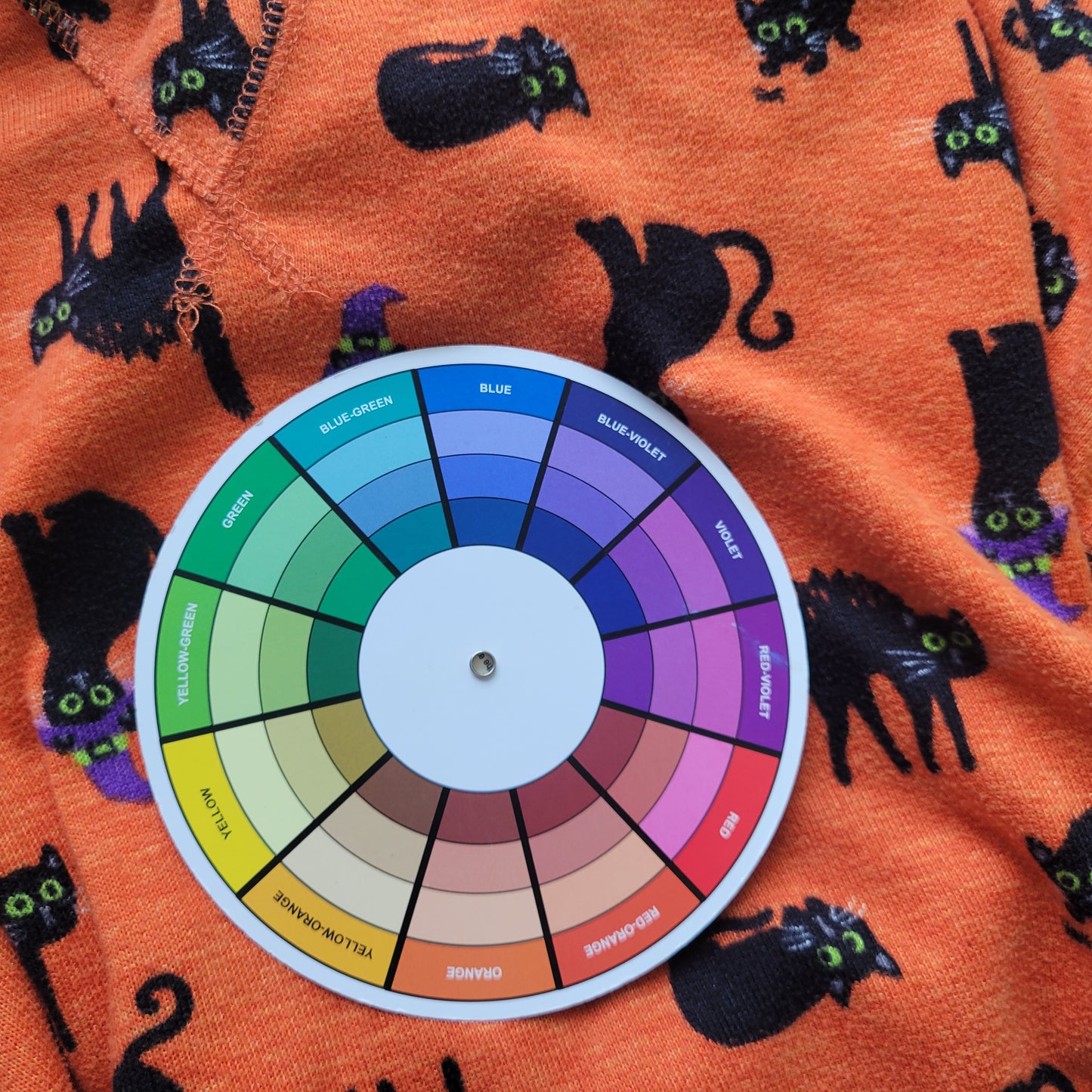 Celebrate Womens XL Halloween Pajama Top Orange Cat Print Short Sleeve ORA22XE