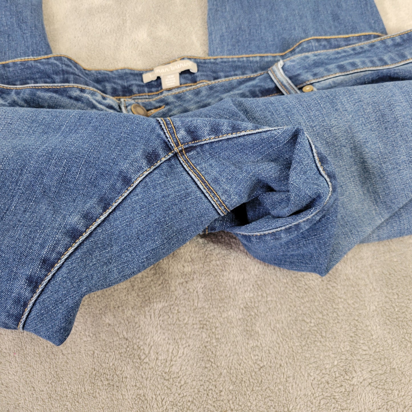 Woman Within Jeans 26WP Petite Plus Dark Wash Stretch Straight Leg Elastic SL32E