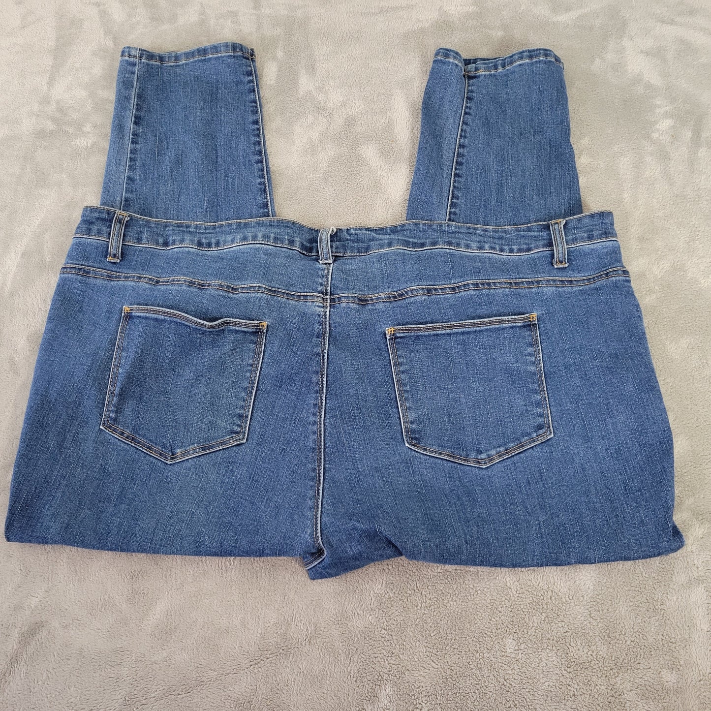 Woman Within Jeans 26WP Petite Plus Dark Wash Stretch Straight Leg Elastic SL32E