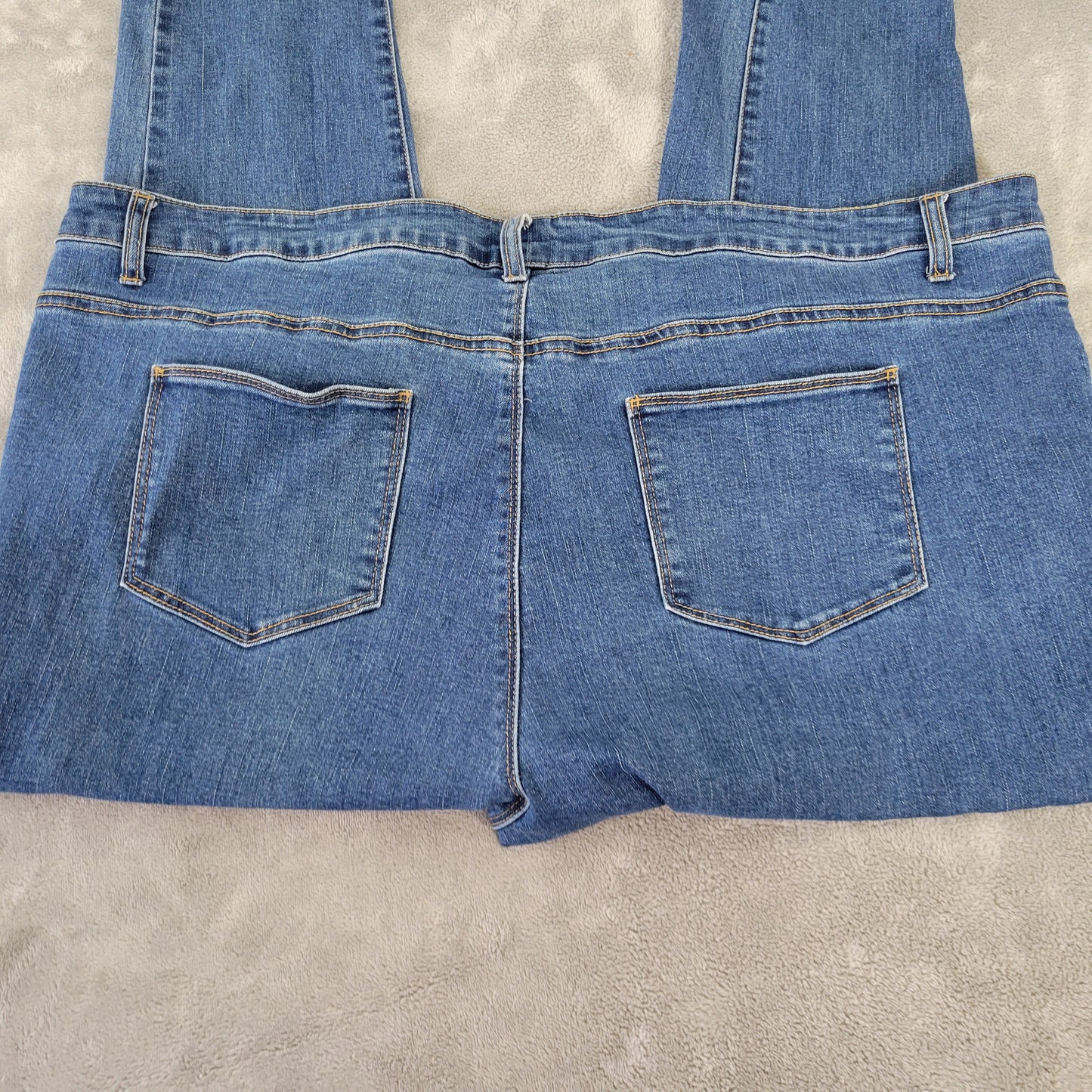 Woman Within Jeans 26WP Petite Plus Dark Wash Stretch Straight Leg Elastic SL32E