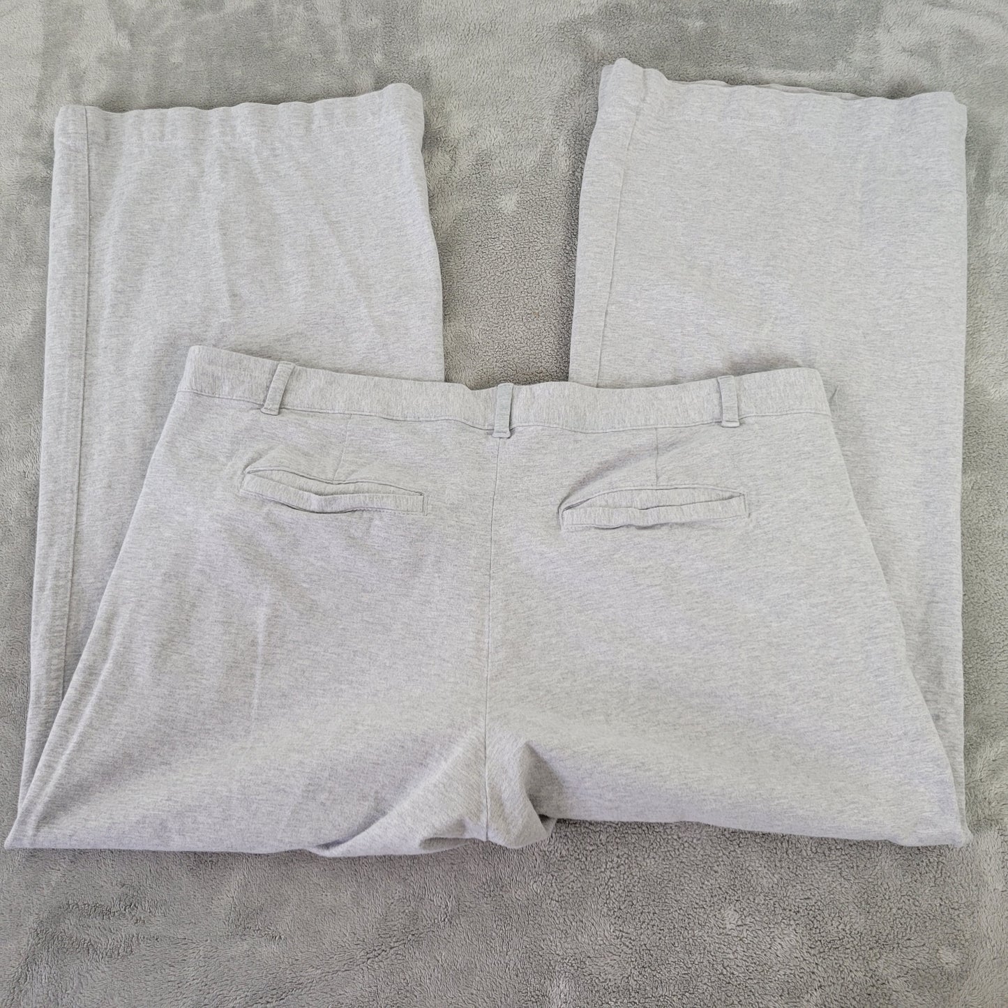 Gap Women Pants 18 Wide Leg Cropped Gray Elastic Waist Pockets Comfort GRA83E