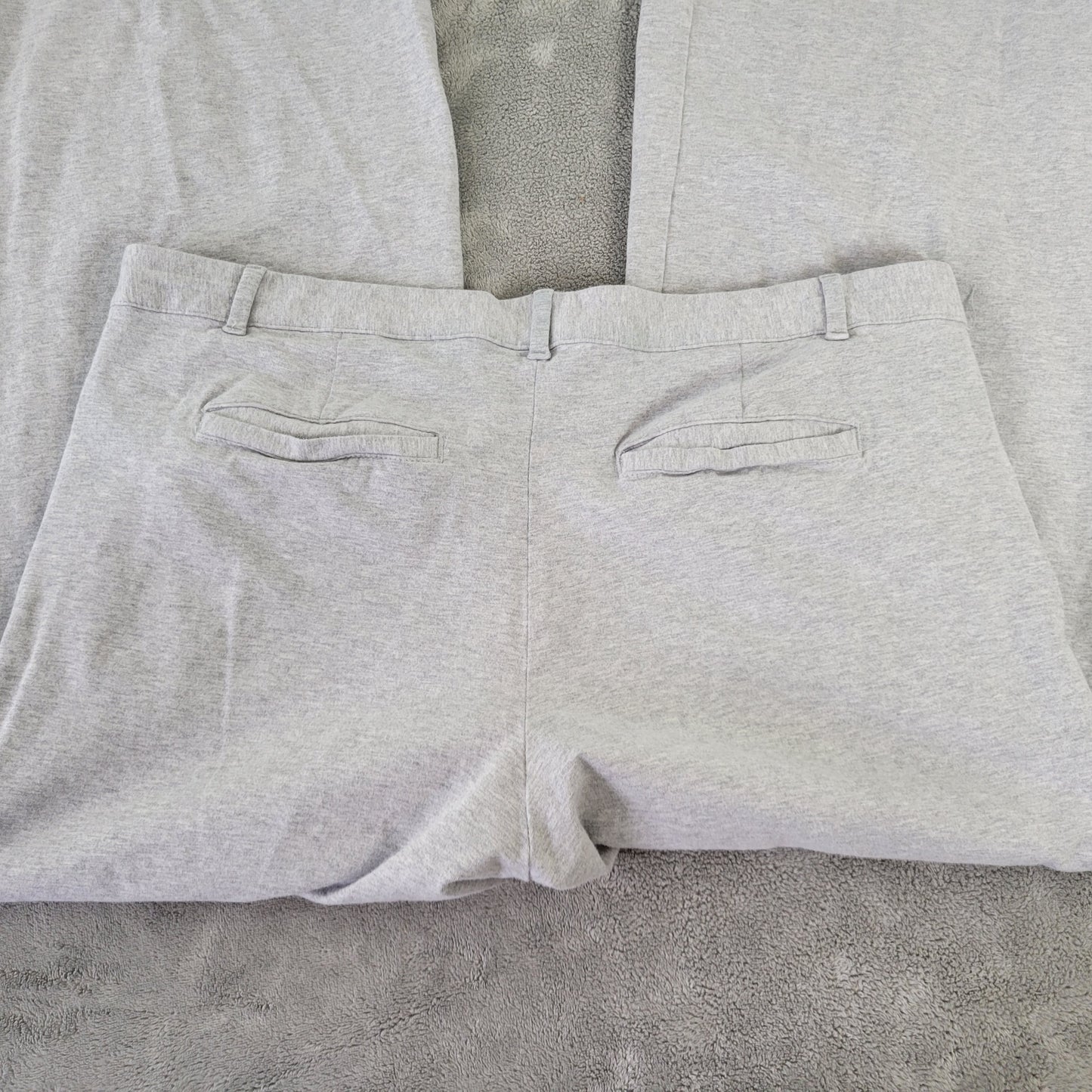 Gap Women Pants 18 Wide Leg Cropped Gray Elastic Waist Pockets Comfort GRA83E