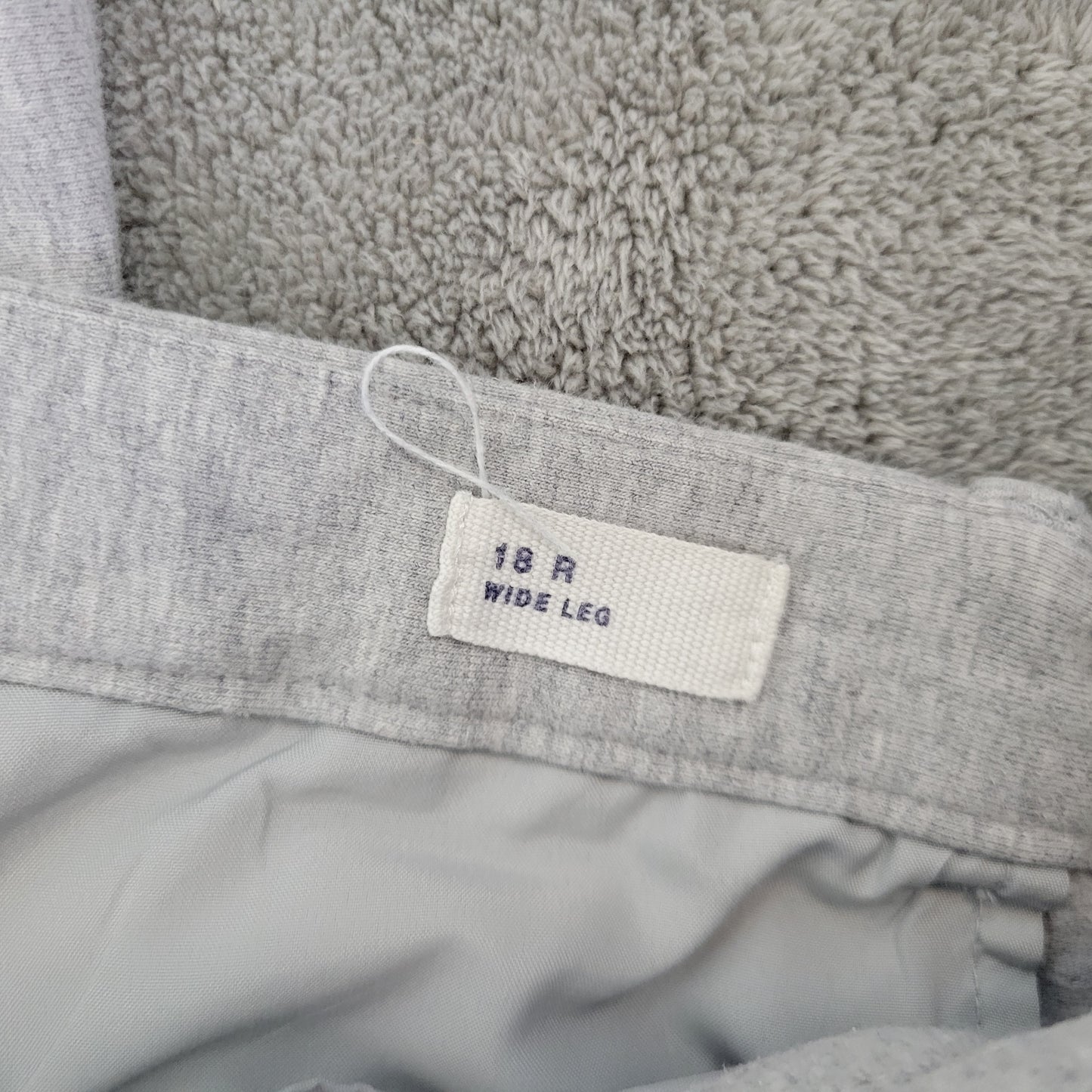 Gap Women Pants 18 Wide Leg Cropped Gray Elastic Waist Pockets Comfort GRA83E