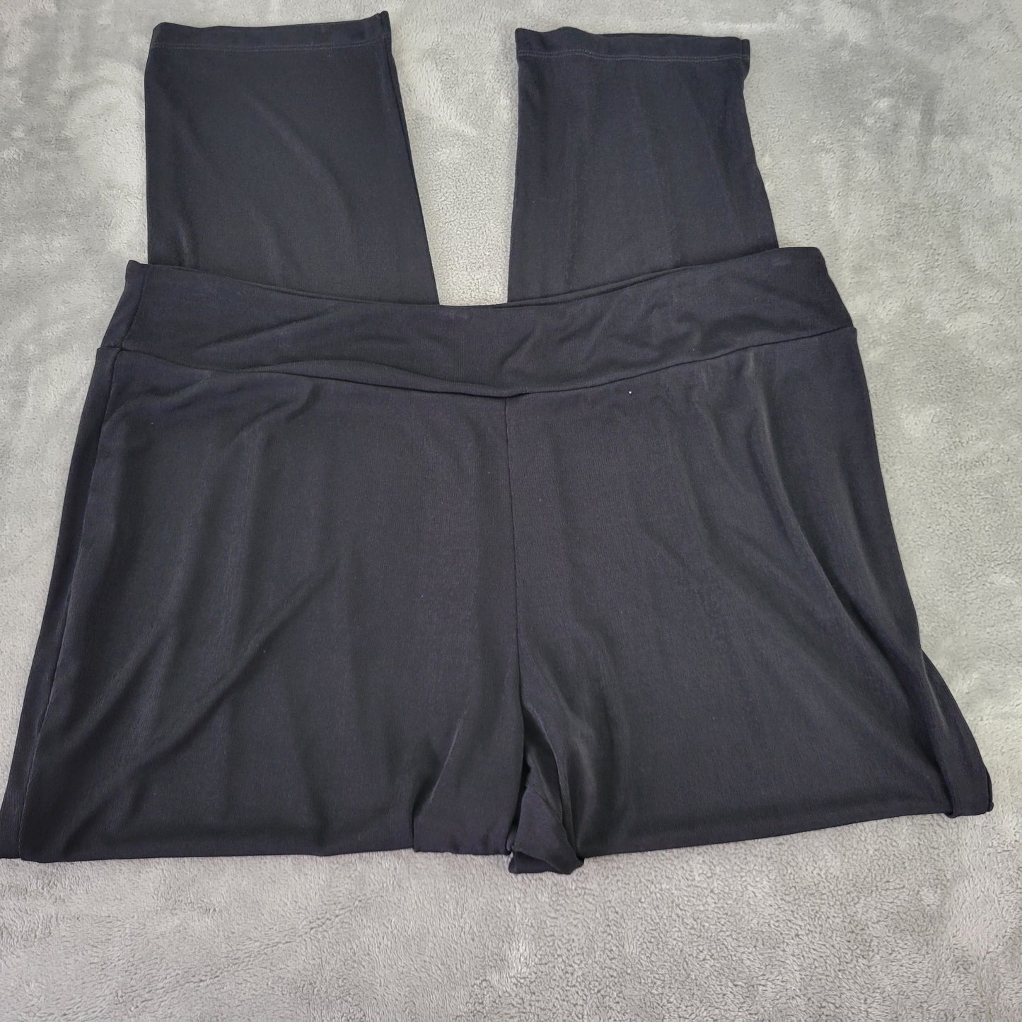 Coldwater Creek Pants 2X Black Polyester Blend Pull On Straight Leg BLA109E