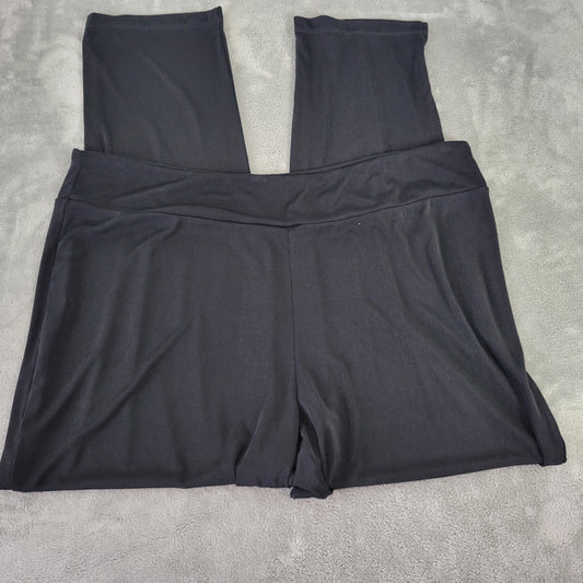 Coldwater Creek Pants 2X Black Polyester Blend Pull On Straight Leg BLA109E