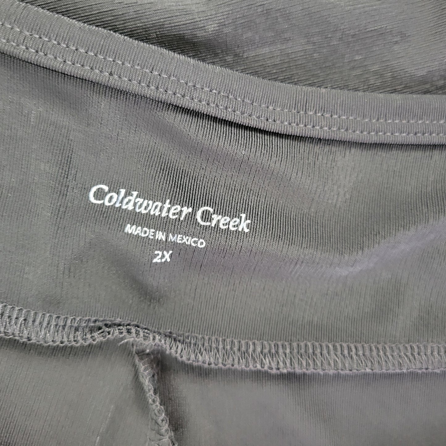 Coldwater Creek Pants 2X Black Polyester Blend Pull On Straight Leg BLA109E