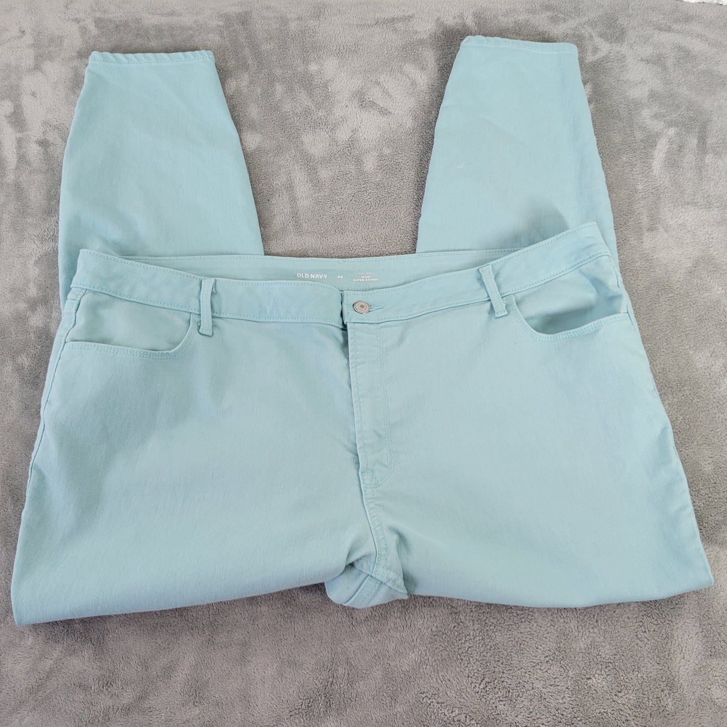 Old Navy Women's 24 Plus High Rise Super Skinny Jeans Baby Blue SKI3E