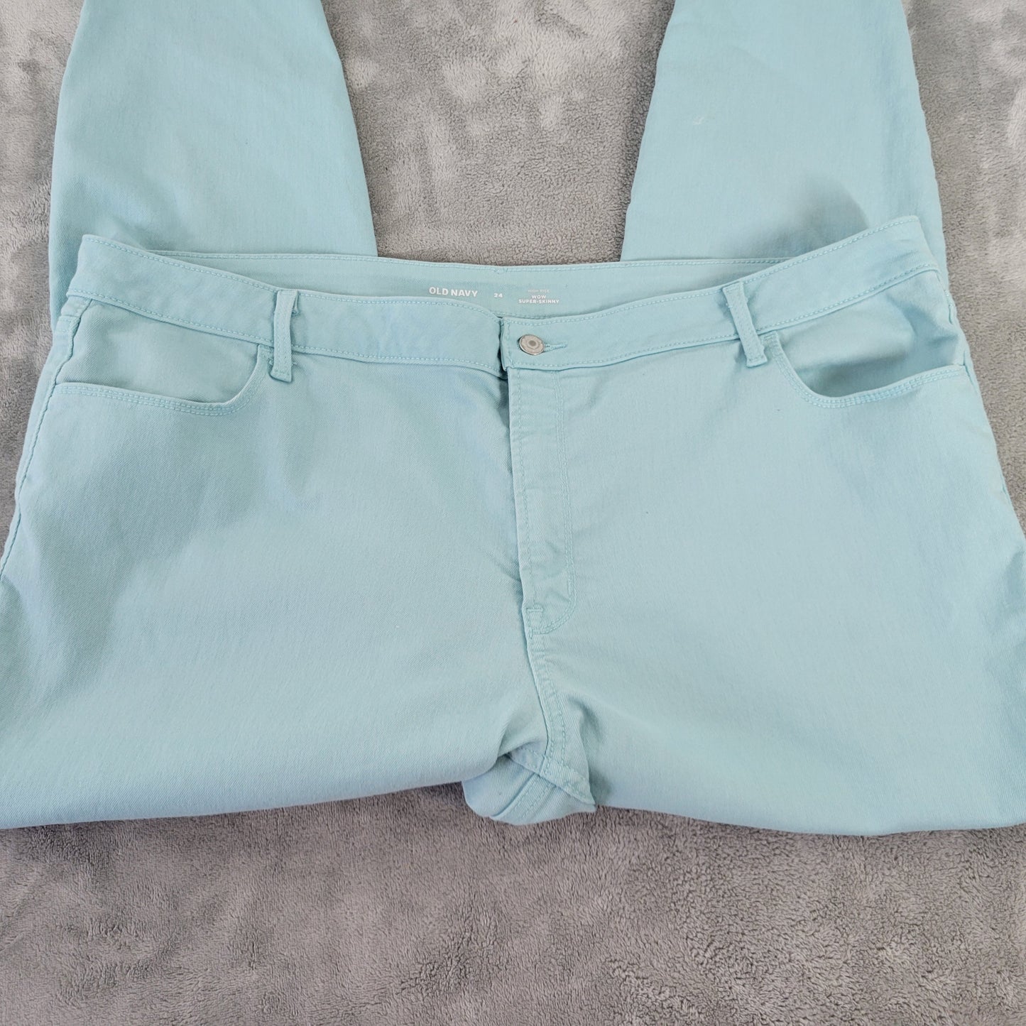 Old Navy Women's 24 Plus High Rise Super Skinny Jeans Baby Blue SKI3E