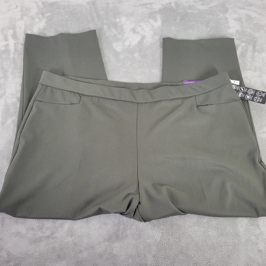 Investments 5th Avenue 24W Pants Green Flare Capri Cropped Elastic Waist GRE28E