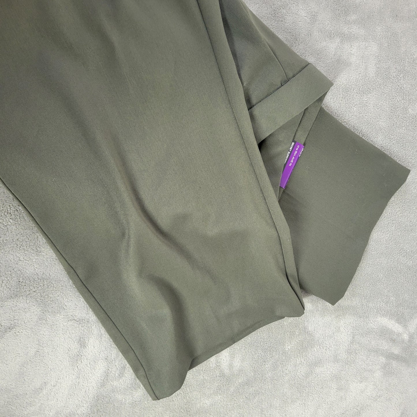 Investments 5th Avenue 24W Pants Green Flare Capri Cropped Elastic Waist GRE28E