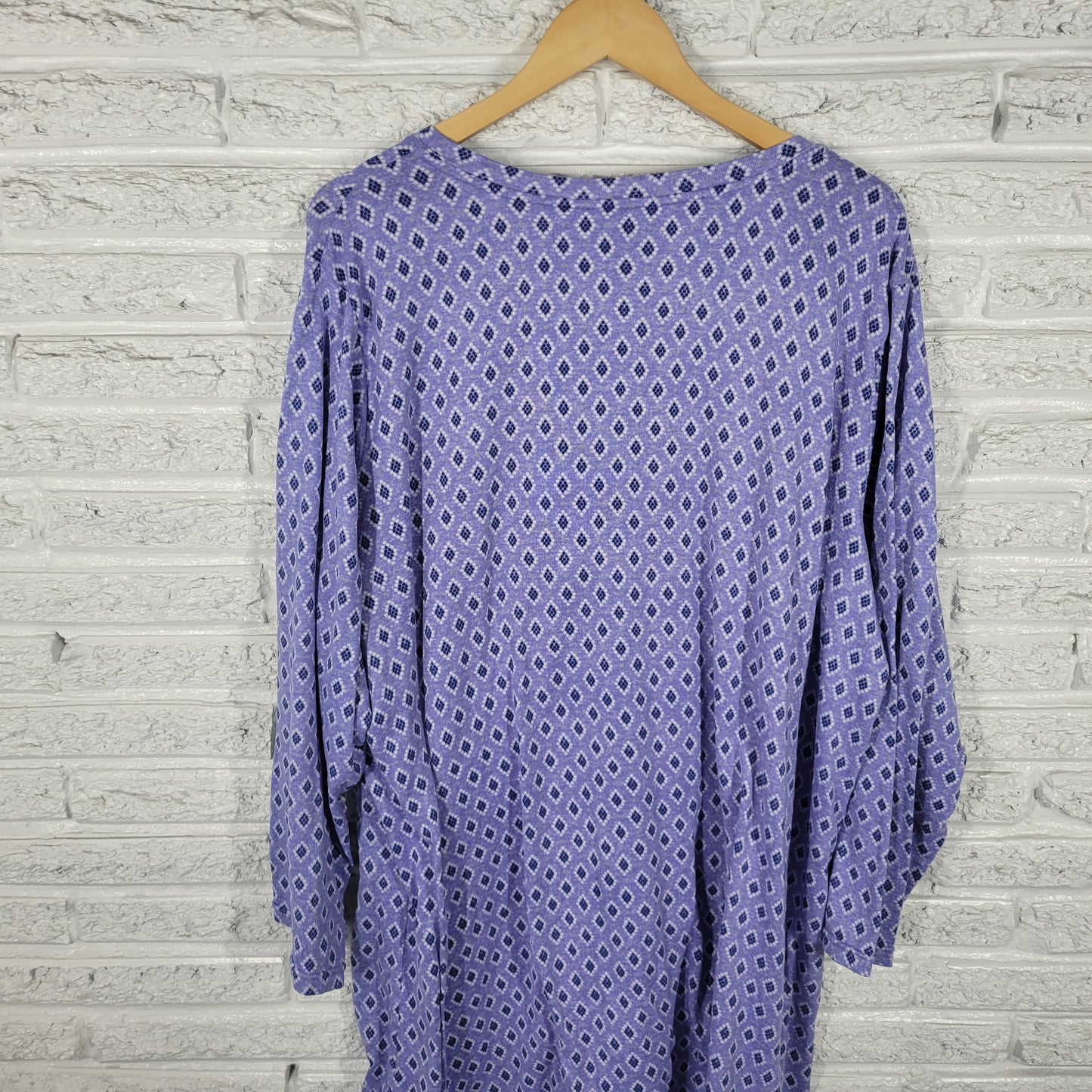 Croft & Barrow Women Pajama Top Sleep Shirt 3X Plus Blue Geometric SWE48E