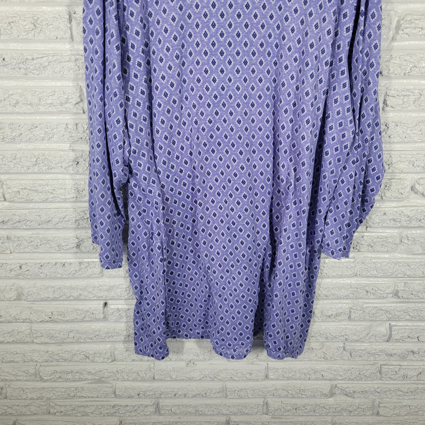 Croft & Barrow Women Pajama Top Sleep Shirt 3X Plus Blue Geometric SWE48E