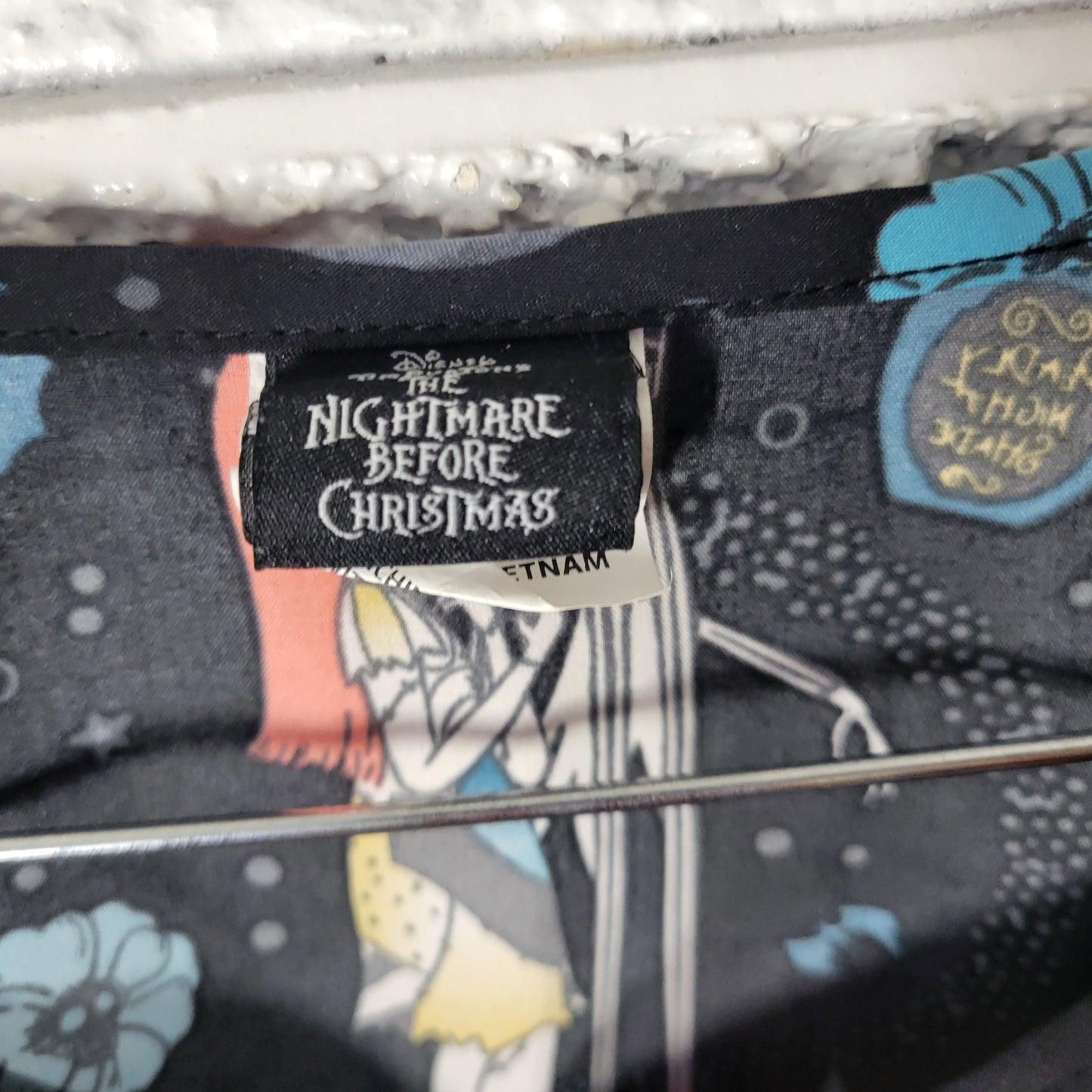 Disney Nightmare Before Christmas Scrub Top 3XL Unisex Black Medical NOV76E